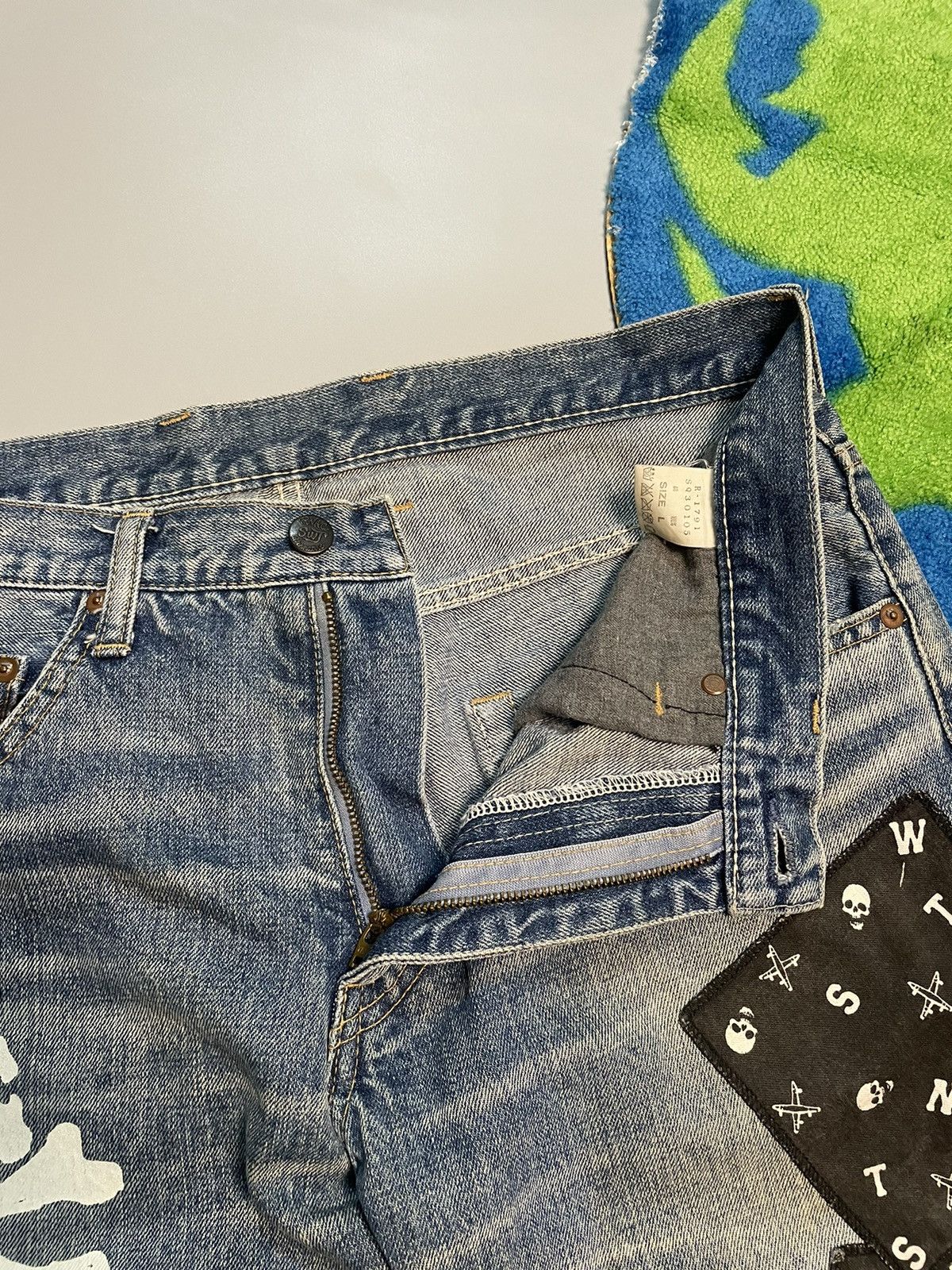 If Six Was Nine RNA Punk Skull Distressed Denim Size US 32 / EU 48 - 9 Thumbnail
