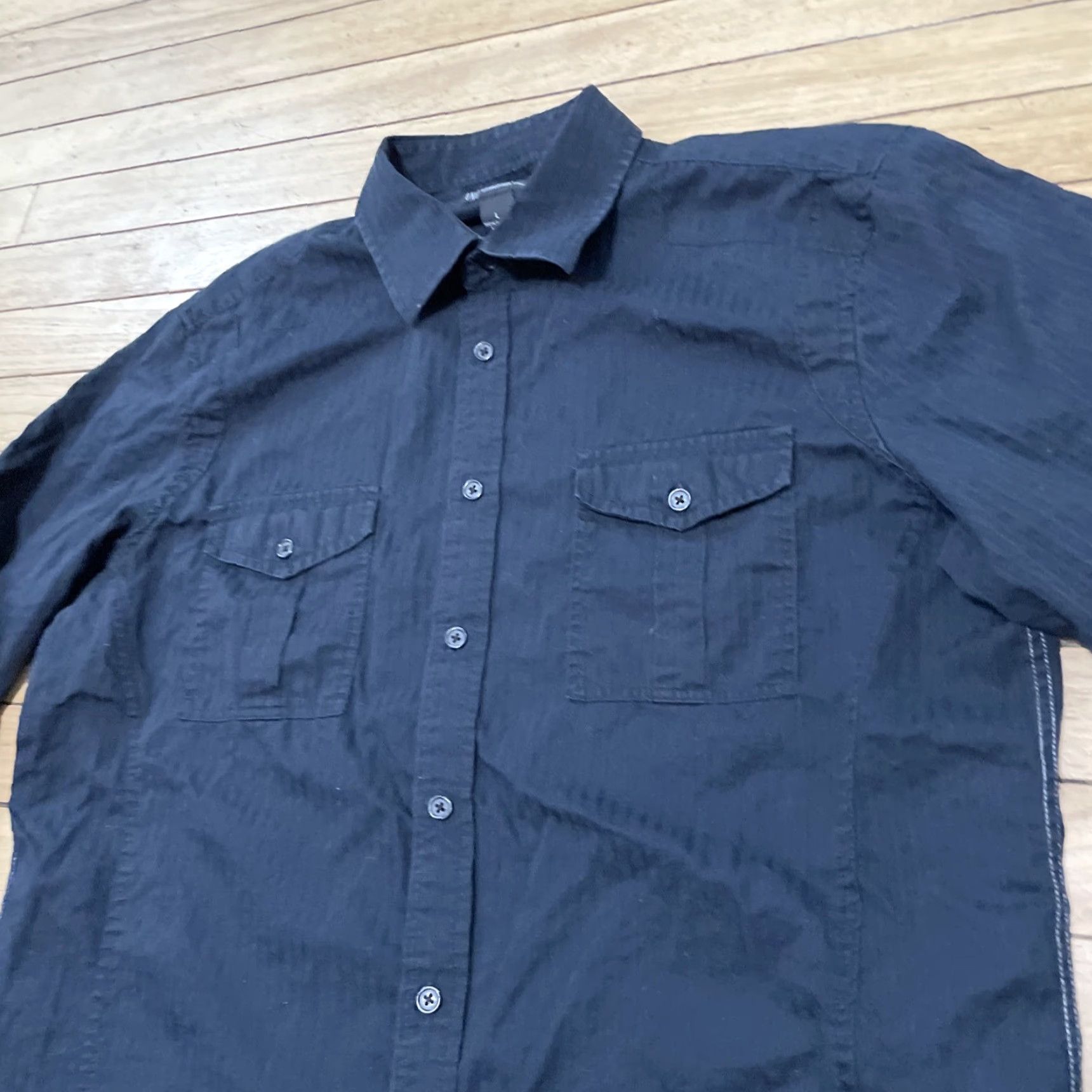 Vintage INC International Concepts Button Shirt Men L Black Preppy Western Military Shirt Button-Up Casual Size US L / EU 52-54 / 3 - 5 Thumbnail