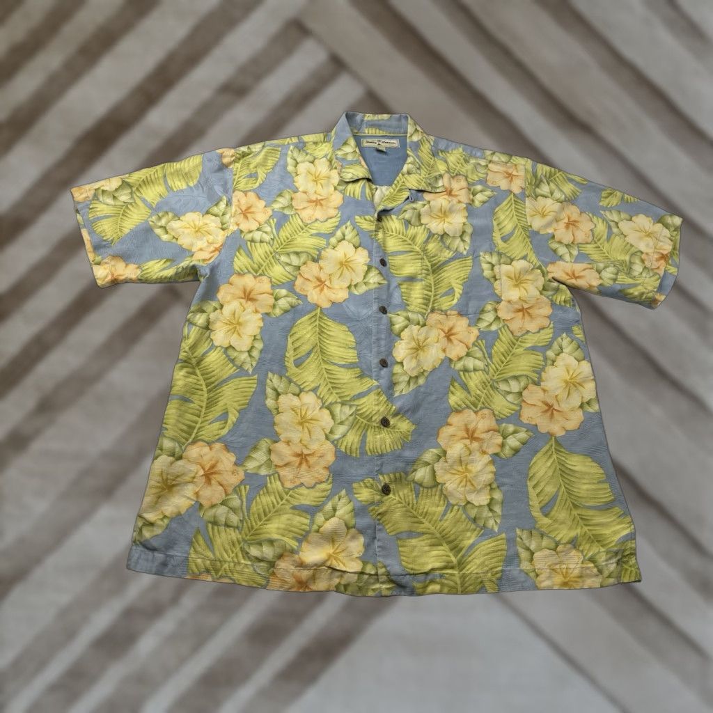 Tommy Bahama Tommy Bahama Shirt Mens Large Floral Silk Hawaiian Camp Button Up Short Sleeve Size US L / EU 52-54 / 3 - 1 Thumbnail
