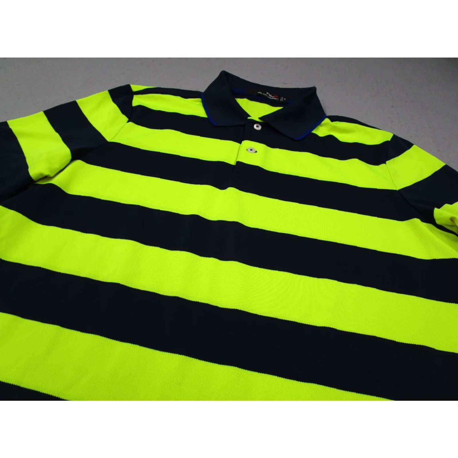 RLX Ralph Lauren RLX Ralph Lauren Shirt Mens M Yellow Striped Polo Performance Wicking Golf Polo Shirt Size US M / EU 48-50 / 2 - 2 Thumbnail