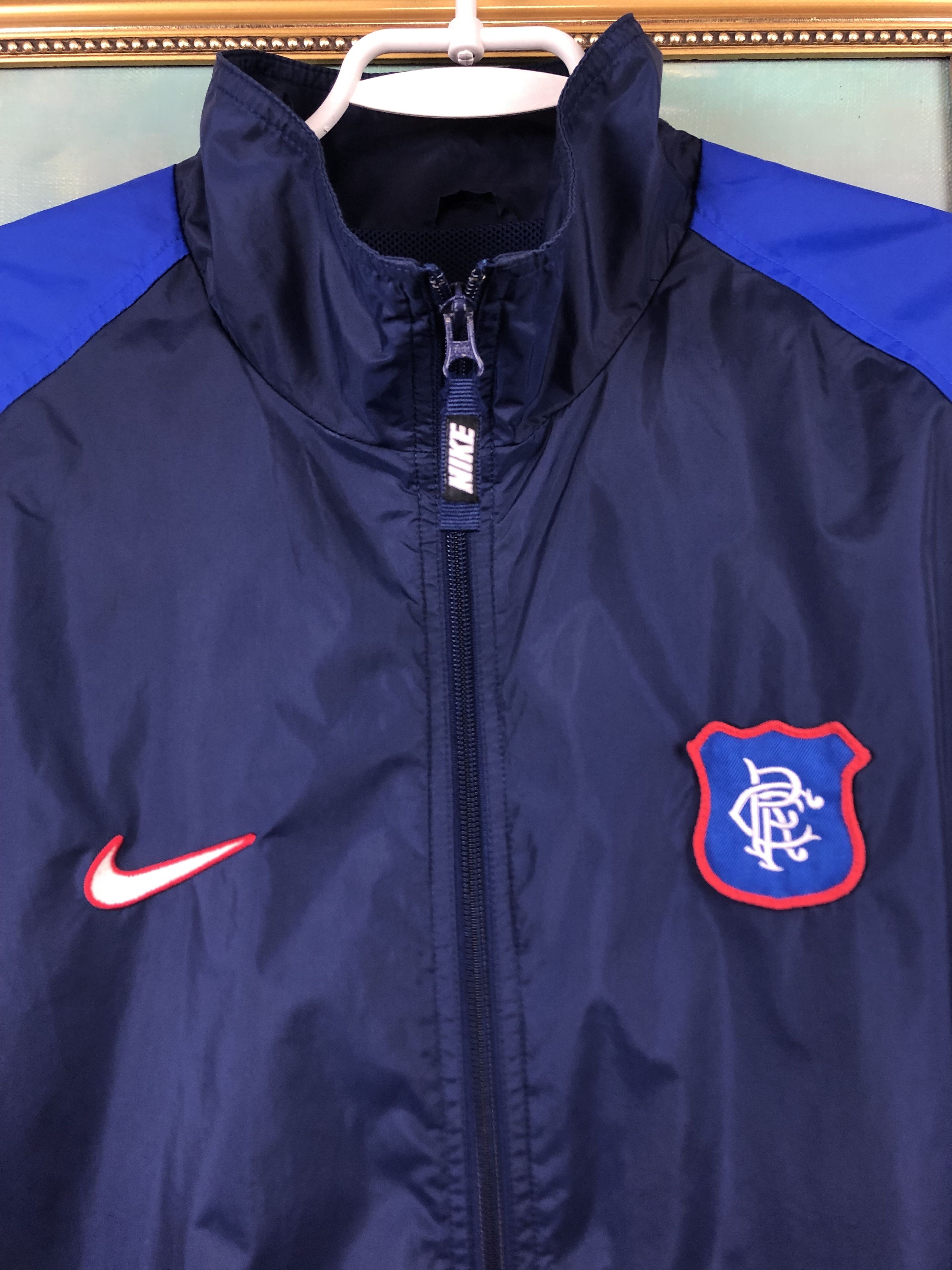 Nike Vintage Nike Glasgow Rangers Wind Football Jacket Soccer Size US XL / EU 56 / 4 - 4 Thumbnail
