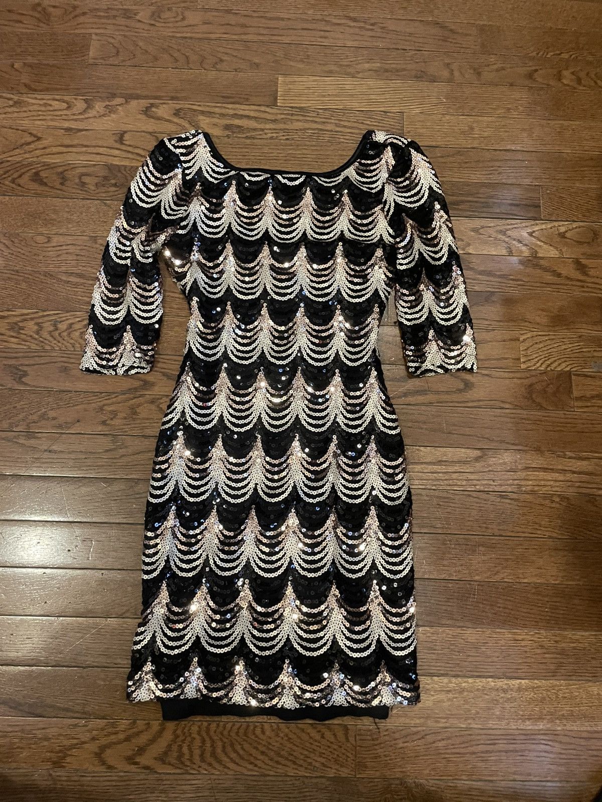 Other Crystal Doll black, white & gold sequin dress Size S / US 4 / IT 40 - 1 Thumbnail
