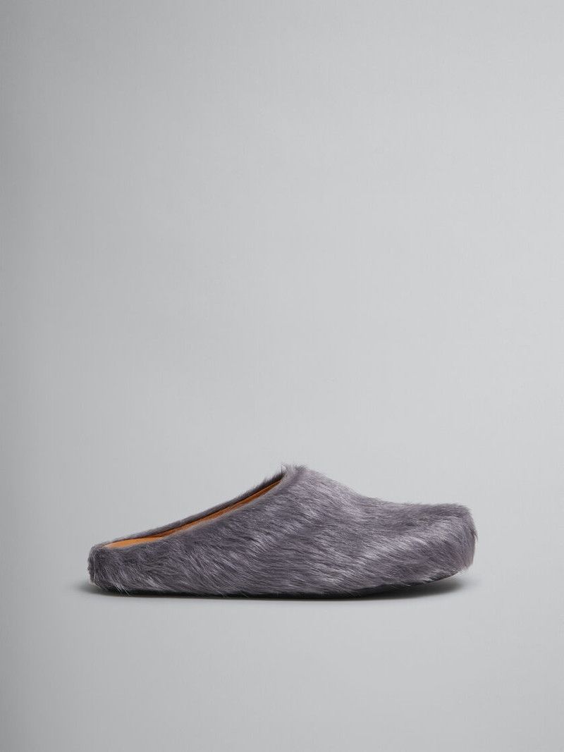 Marni o1f1d3z0526 Long-Haired Calfskin Fussbett Sabot in Grey Size US 10 / EU 43 - 1 Thumbnail