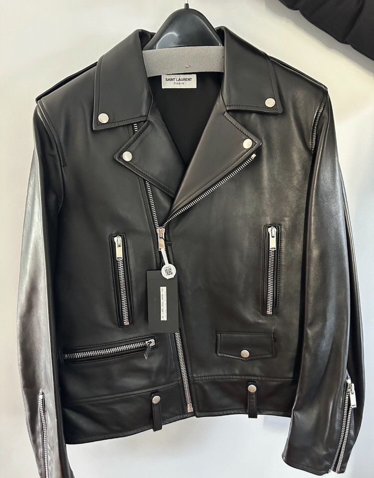 Saint Laurent Paris × Yves Saint Laurent Saint Laurent 2024 L01 new motorcycle leather jacket Size US M / EU 48-50 / 2 - 1 Thumbnail