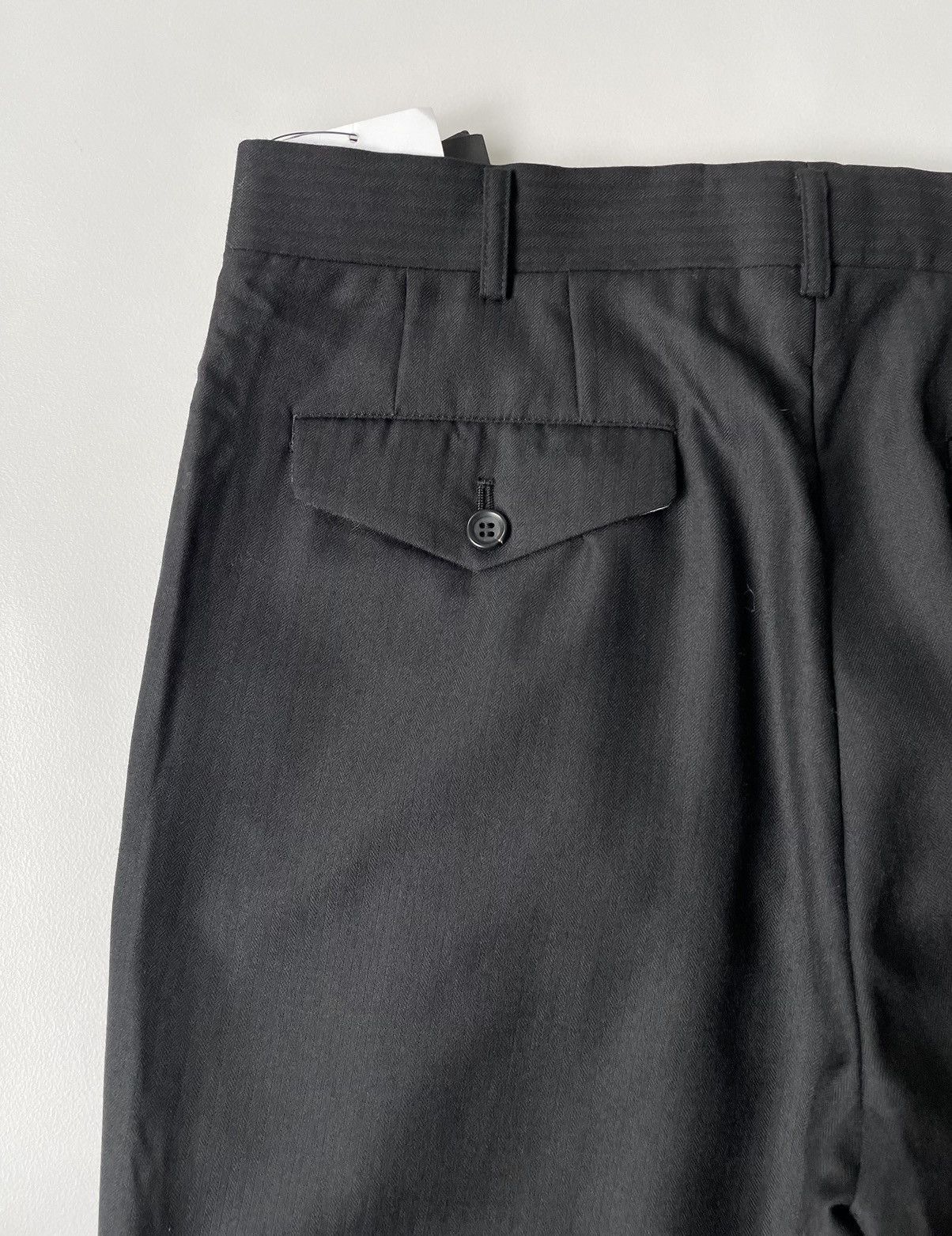 Comme des Garcons S/S 09 Black Chevron Pinstripe Wool Trousers Size US 34 / EU 50 - 12 Thumbnail