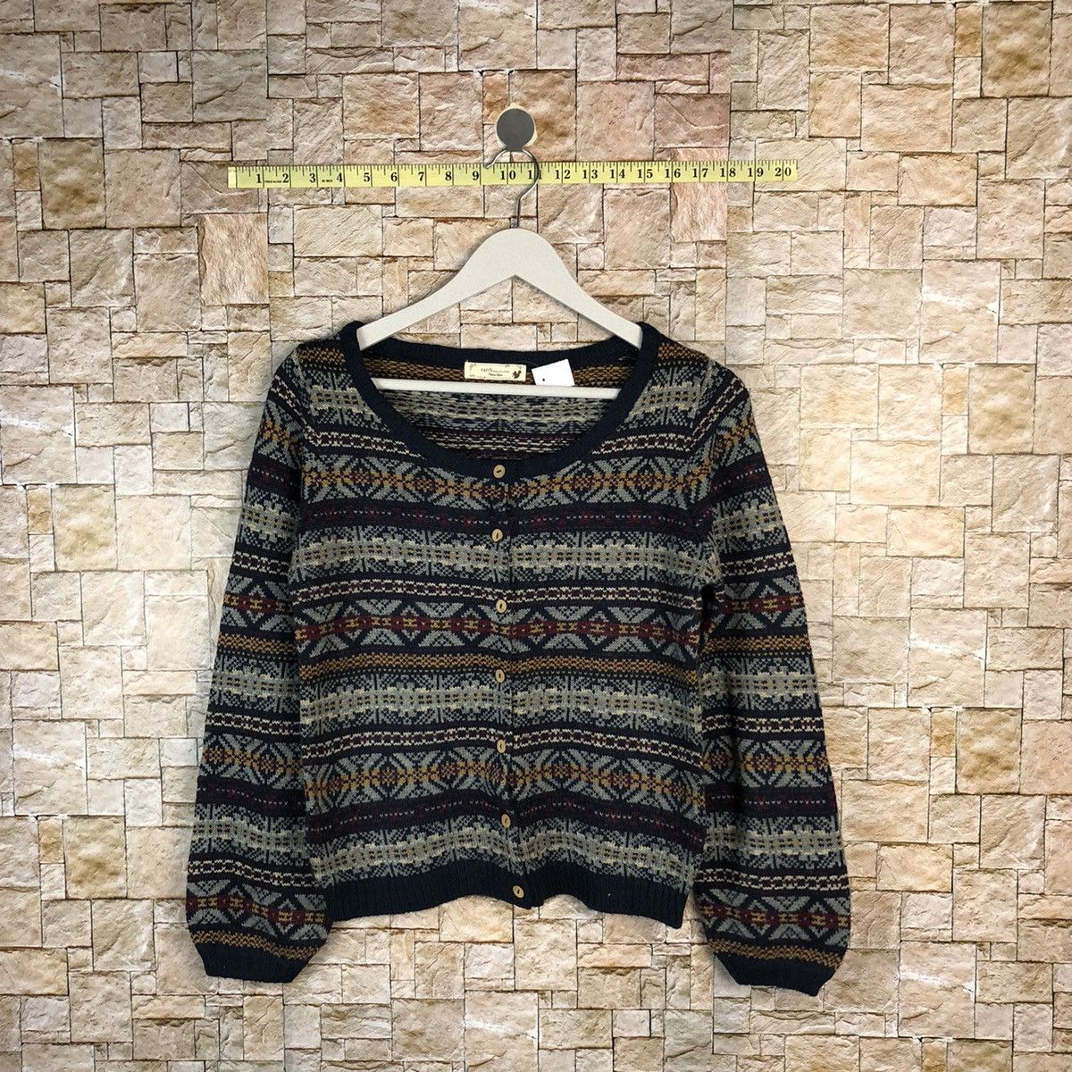 Japanese Brand Earth Music & Econology Cardigan Knitwear #A1061 Size S / US 4 / IT 40 - 1 Thumbnail