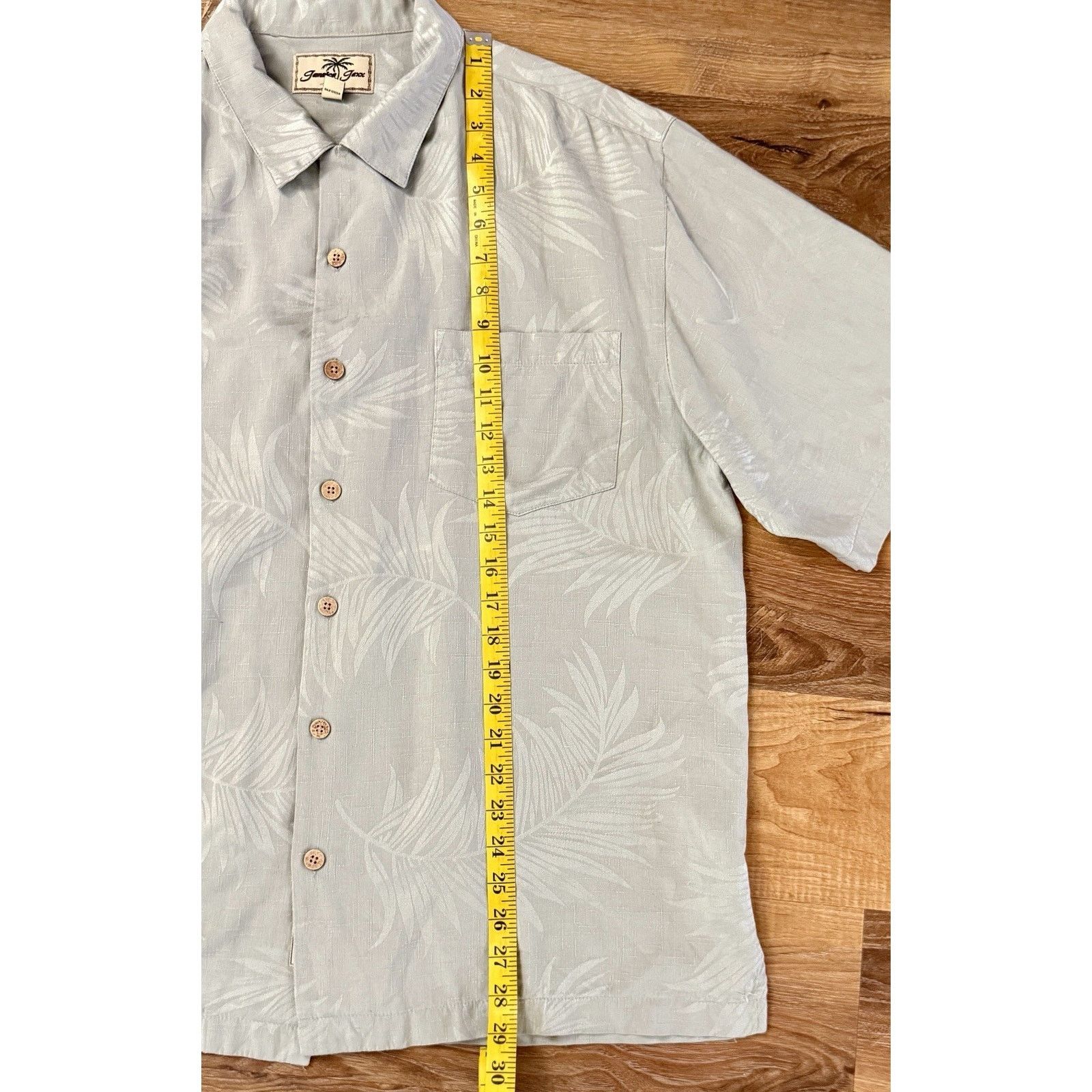 Other Jamaica Jaxx Men's Light Green Silk Button Down SS Shirt Size US L / EU 52-54 / 3 - 4 Thumbnail
