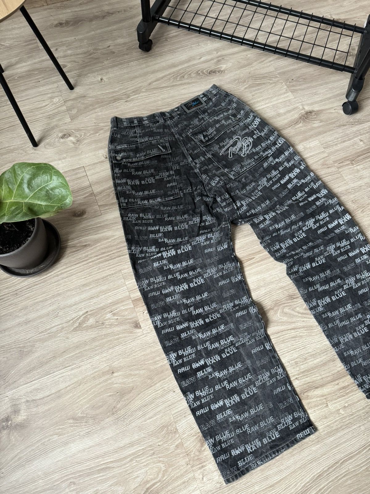 Vintage Crazy Vintage Y2K Raw Blue Jnco Style Monogram Baggy Jeans Size US 34 / EU 50 - 2 Thumbnail