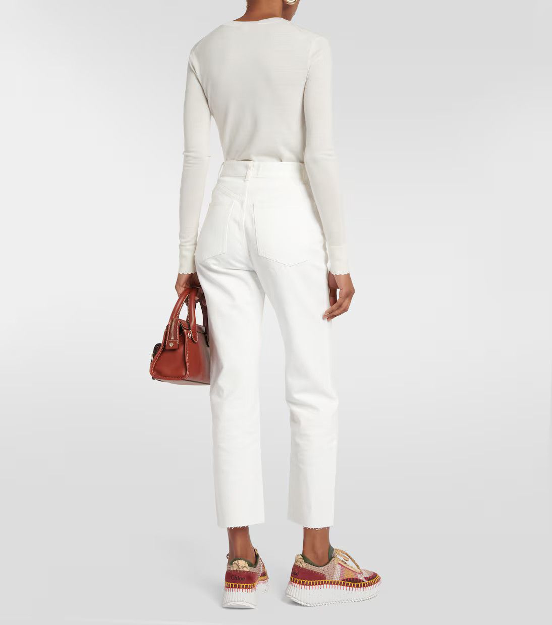 Chloe o1y0825 Bootcut Jeans in White Size 26" / US 2 / IT 38 - 5 Thumbnail