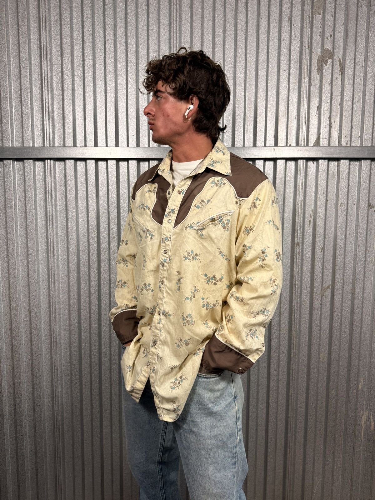 Other 70s Vintage Westerns Best Cowboy Floral Pearl Snap Shirt Size US XL / EU 56 / 4 - 2 Thumbnail