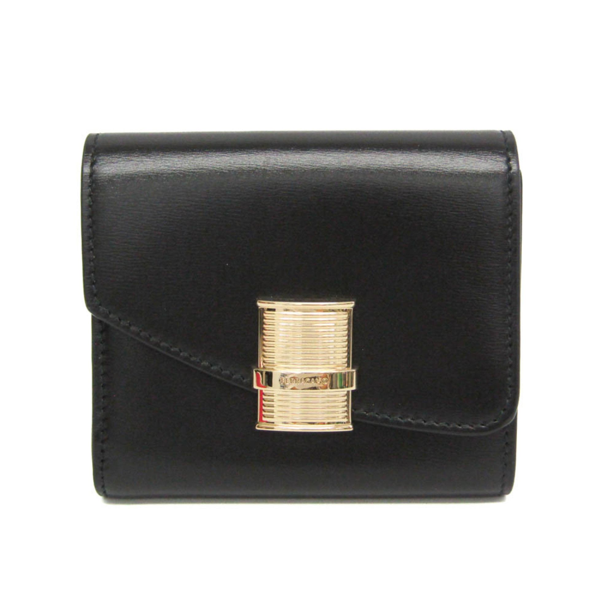 Salvatore Ferragamo Salvatore Ferragamo JL-22 0696 Women,Men Leather Wallet (tri-fold) Black Size ONE SIZE - 1 Thumbnail