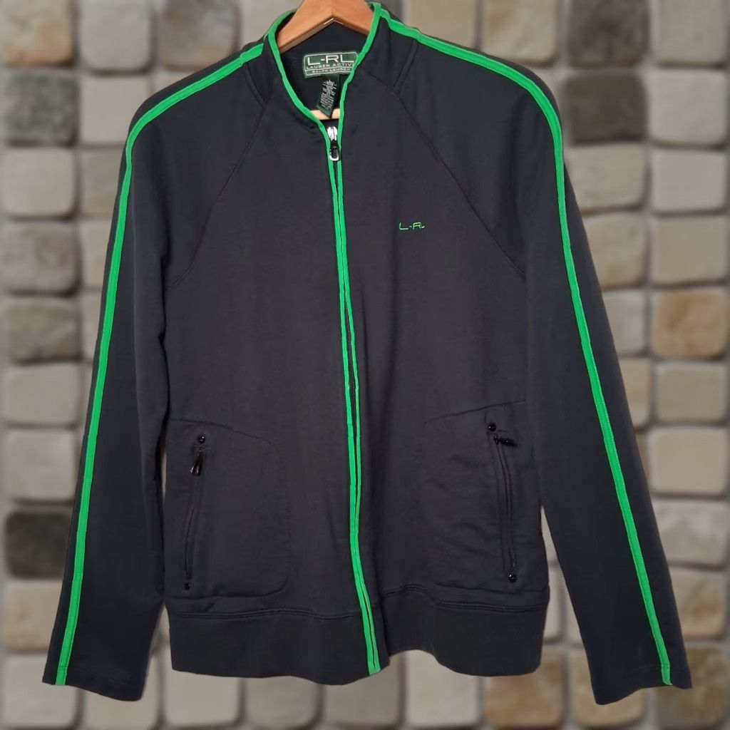 Ralph Lauren Ralph Lauren Active LRL Sweatshirt Women Large Black Green Zip Athleisure Size L / US 10 / IT 46 - 1 Thumbnail