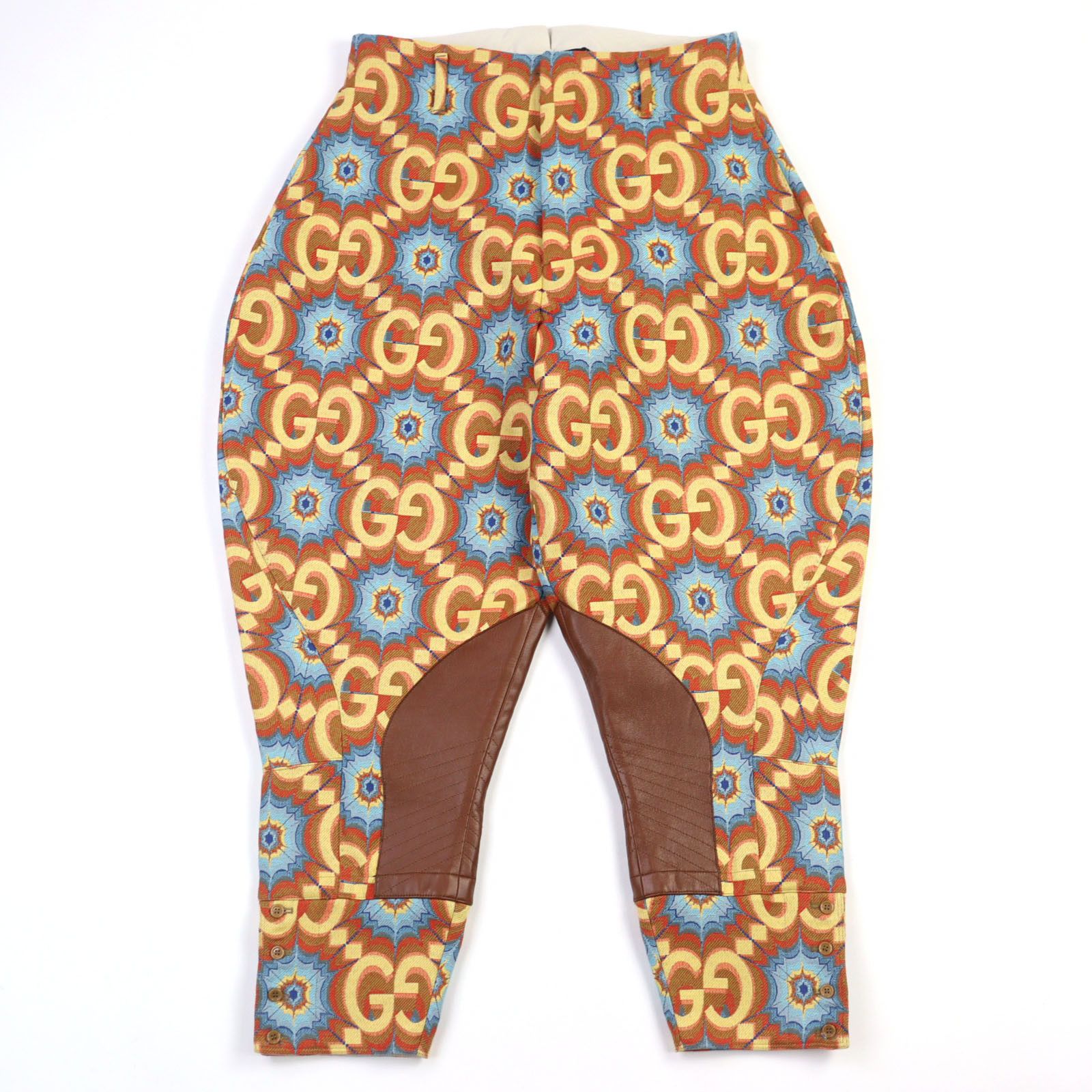 Gucci Gucci Gucci GG Kaleidoscope Equestrian-inspired Lamb Leather Pants Leather Pants 675277 Z8ASY DUTY FREE for USA Size ONE SIZE - 1 Thumbnail