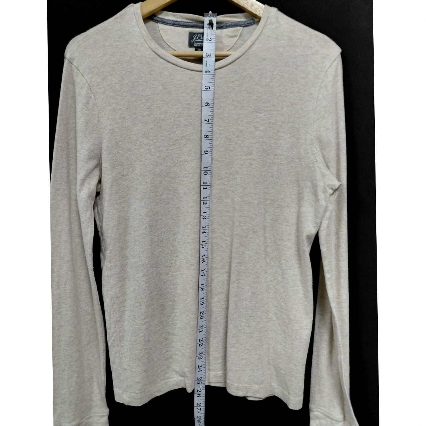 J.Crew J.Crew Cashmere Blend Long Sleeve Solid Knit Tee Beige Women Size S Size S / US 4 / IT 40 - 4 Thumbnail
