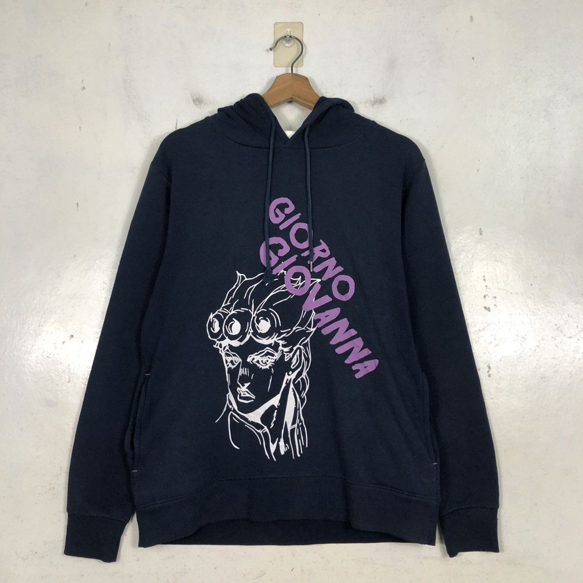 Japanese Brand 📌Vintage Hoodie Pull Over Giorno Giovanna Big Logo Size US L / EU 52-54 / 3 - 14 Thumbnail