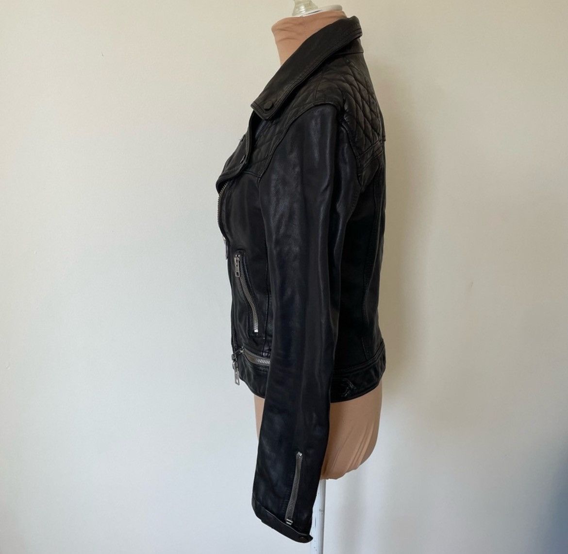 Allsaints ALLSAINTS Conroy Quilted Leather Moto Motorcycle Jacket Size M / US 6-8 / IT 42-44 - 2 Thumbnail
