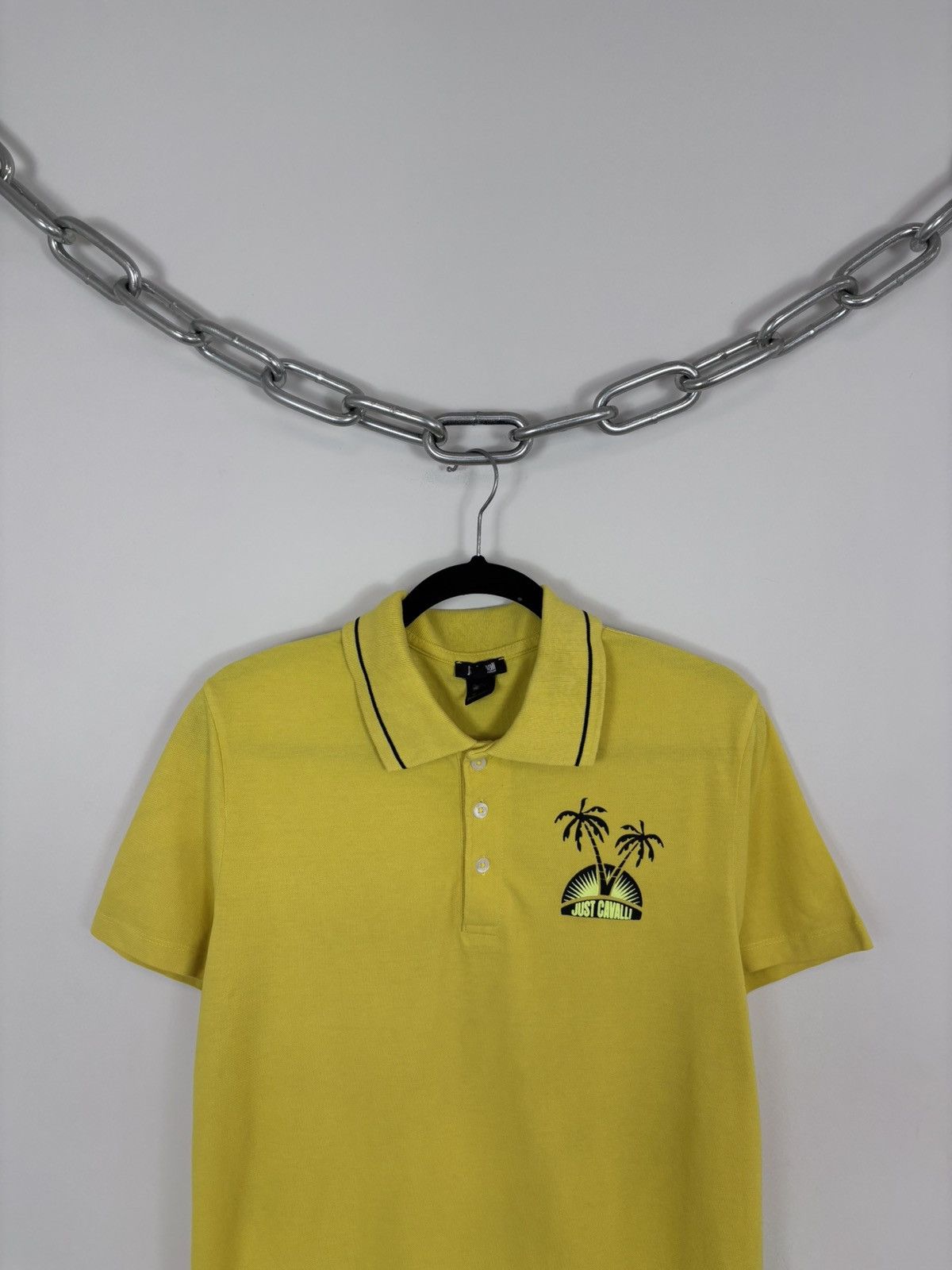Just Cavalli Just Cavalli Beachwear Men’s Yellow Short Sleeve Polo Shirt Size US L / EU 52-54 / 3 - 2 Thumbnail