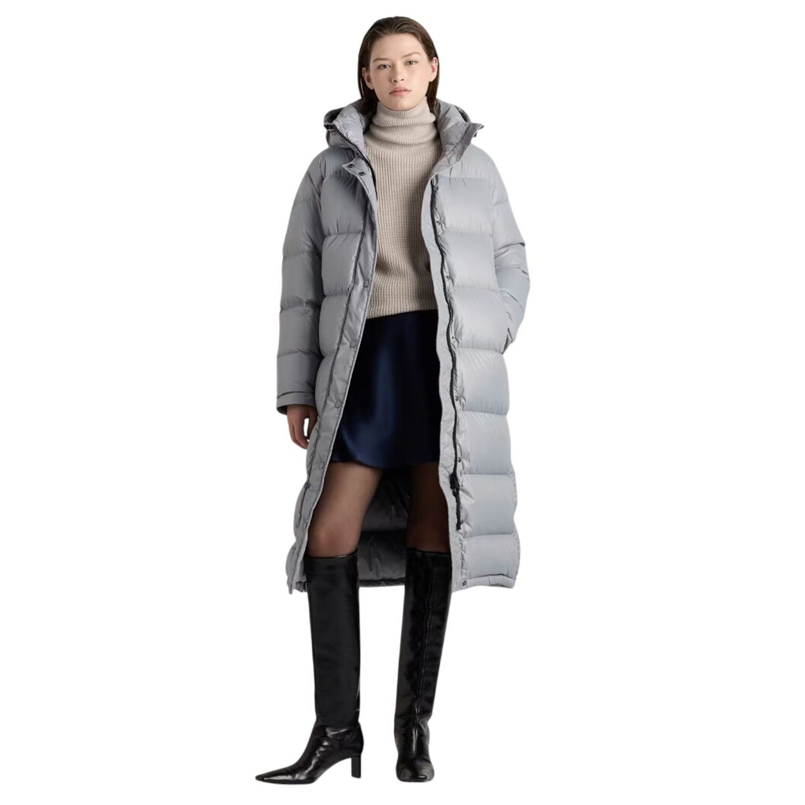 Quince Quince Small Responsible Down Long Puffer Jacket Gray Size S / US 4 / IT 40 - 1 Thumbnail