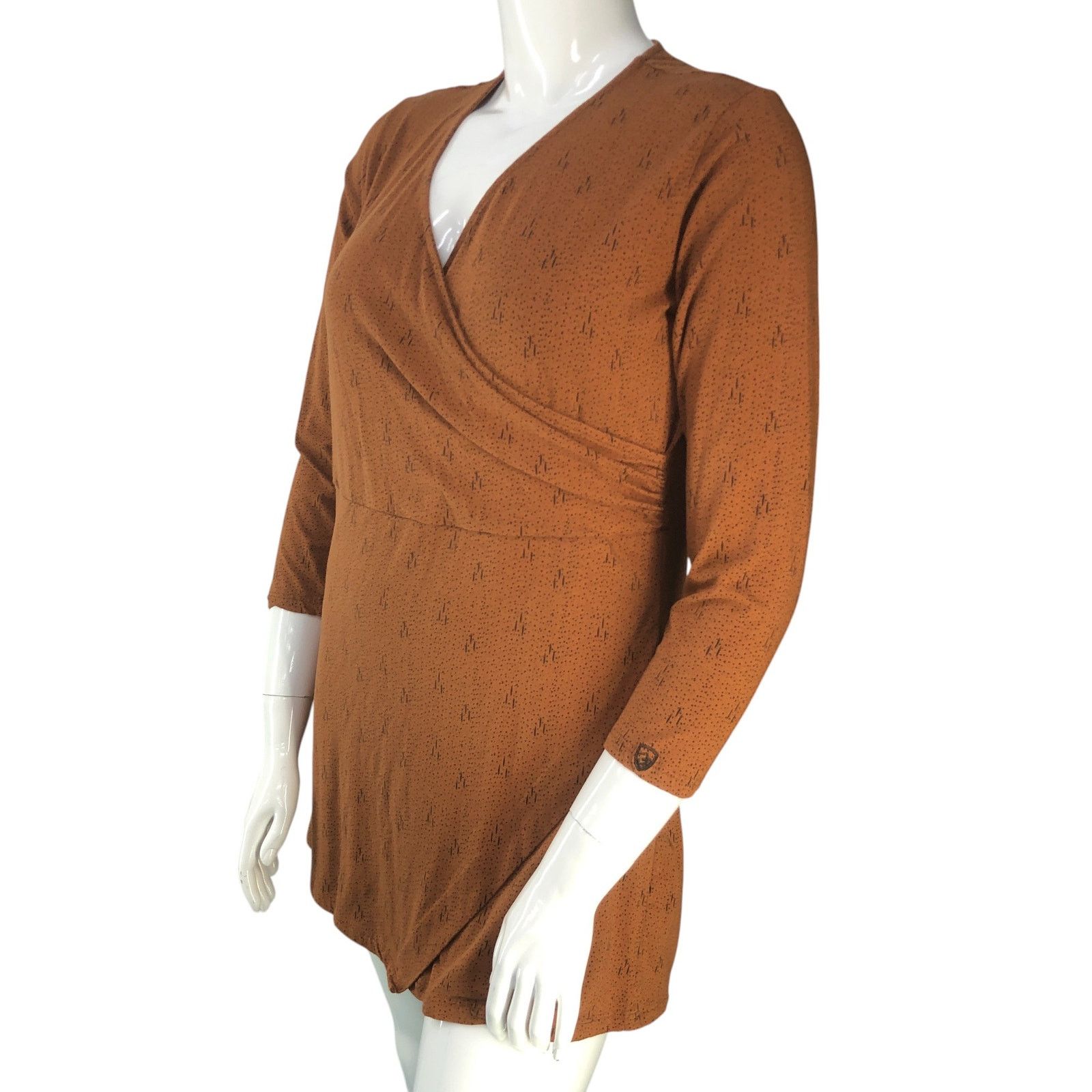 Kuhl Kuhl Size XL Dress Anya Faux Wrap Crossover Neck Copper Size XL / US 12-14 / IT 48-50 - 4 Thumbnail