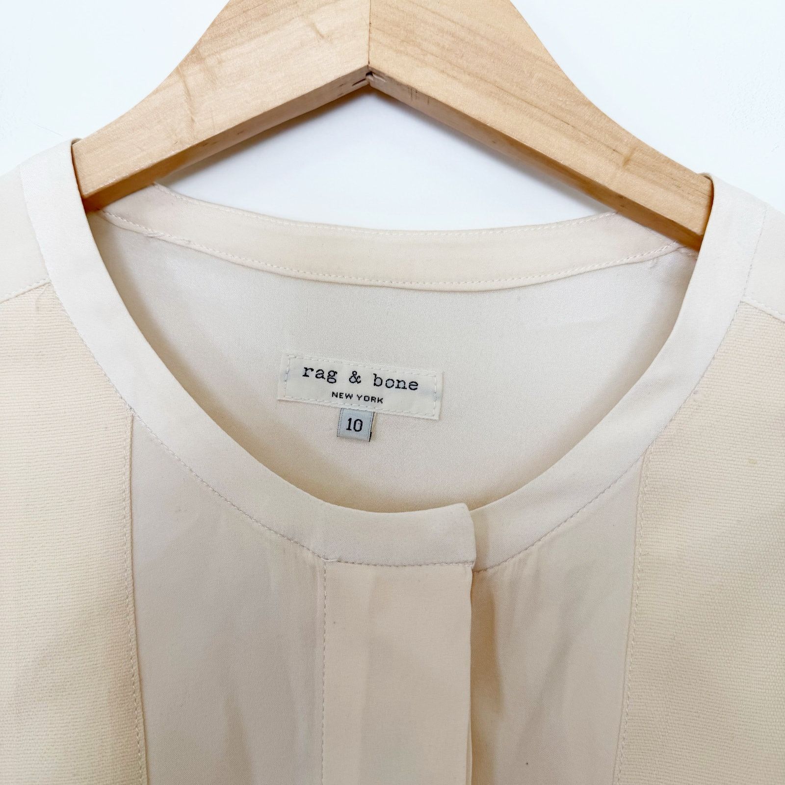 Rag & Bone Rag & Bone Ivory Silk Tuxedo Tail Blouse Sz 10 Size L / US 10 / IT 46 - 3 Thumbnail