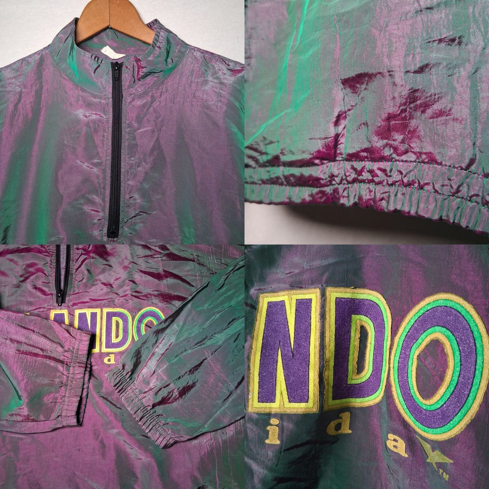 Vintage VINTAGE Volley Air Gear Windbreaker Jacket One Size Men Green Iridescent 90s Beach Florida 1/4 zip Size US M / EU 48-50 / 2 - 8 Thumbnail