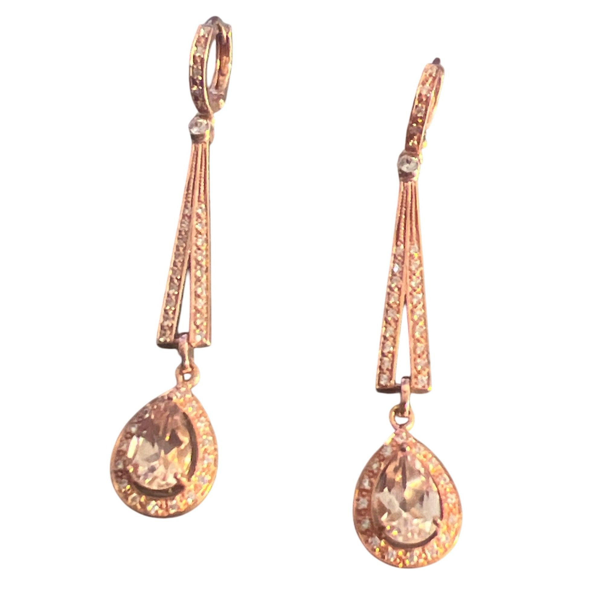 Other ATR Sterling Silver Rose Gold Plated Dangle Earrings Cubic Z Size ONE SIZE - 1 Thumbnail