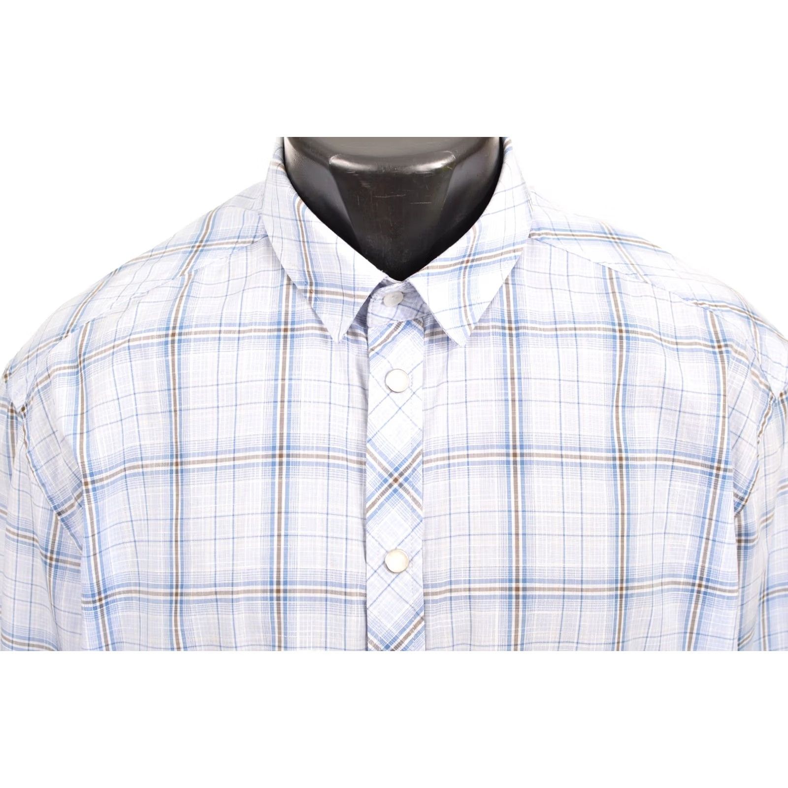 Dolce & Gabbana DDP Vintage Dolce Gabbana Blue Check Cotton Dress Shirt RS0594 Size 16 41 Mens Shirt, Blue, Cotton, Dress Shirt, Regular Fit Size 42R - 2 Thumbnail