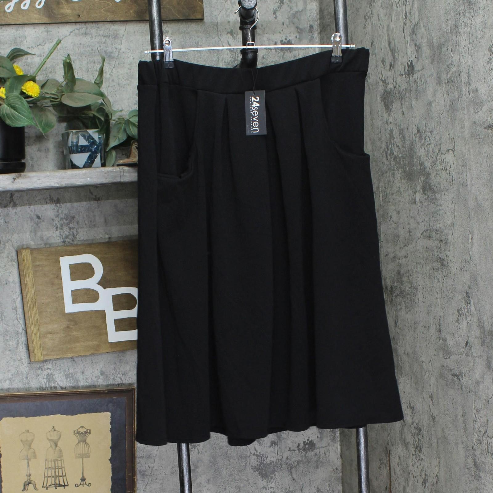 Other 24seven Comfort Apparel Classic Knee Length Skirt Black 2x Size 42" / US 20 - 1 Thumbnail