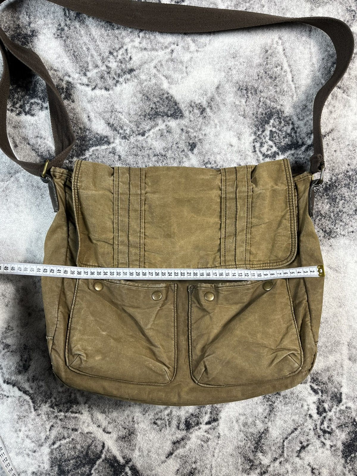 Other Vintage Canvas Messenger Bag Distressed Brown Large Size ONE SIZE - 22 Thumbnail
