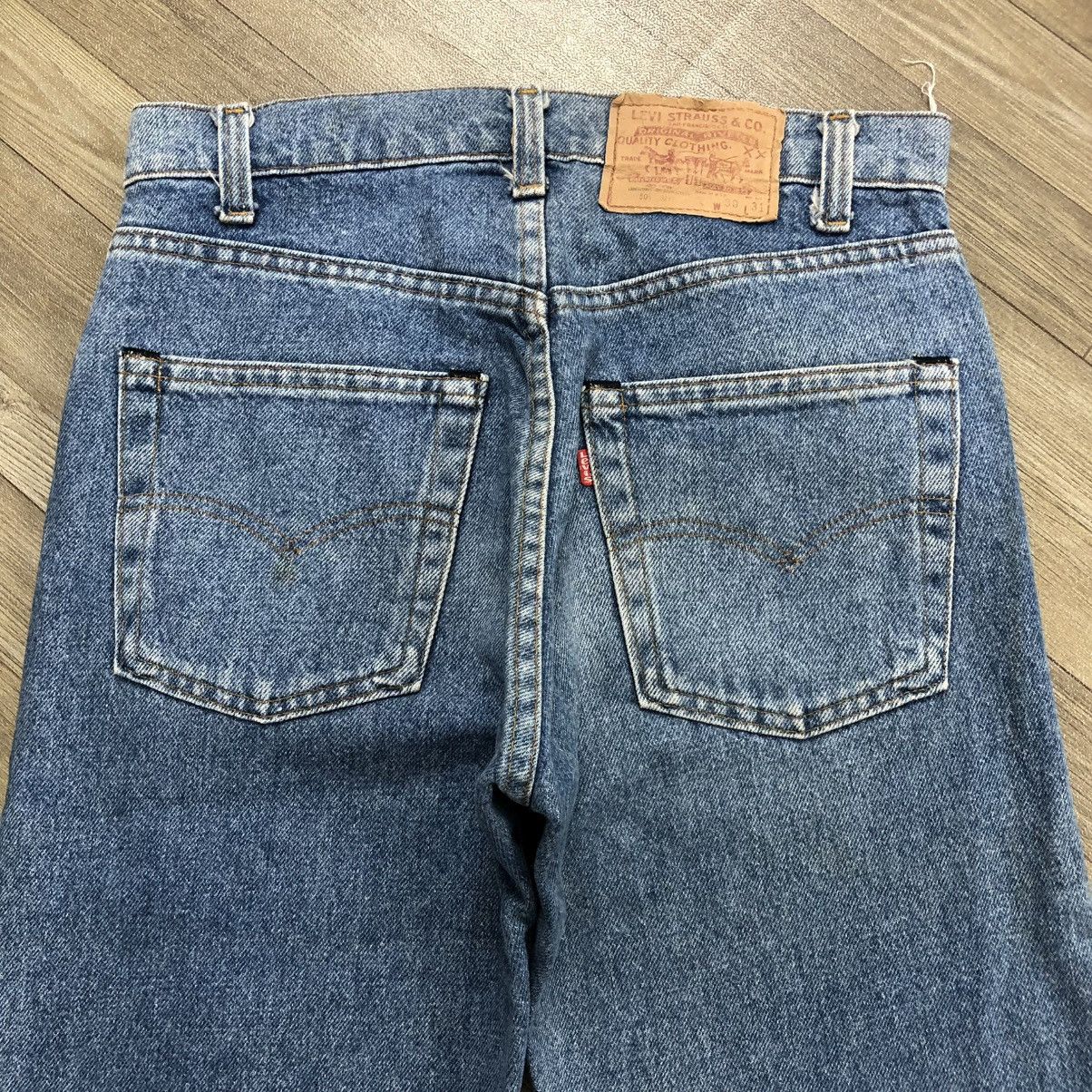 Levi's × Levi's Vintage Clothing 🇺🇸80’s Vintage Levis 501 #552 30x31 Straight Leg Blue Jeans Size US 29 - 22 Thumbnail