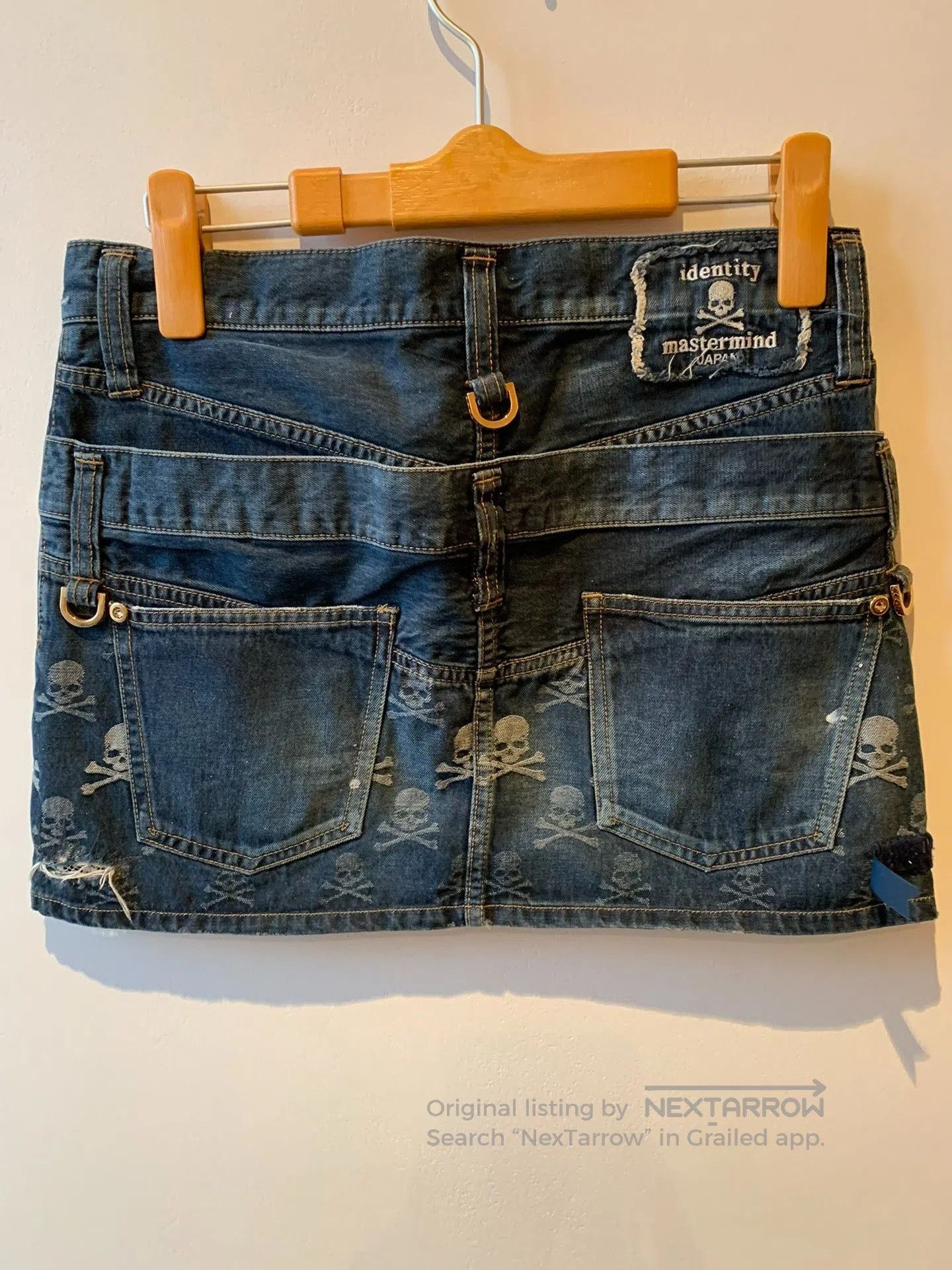 Other blue denim mini skirt with embellishments. Size 23" - 2 Thumbnail