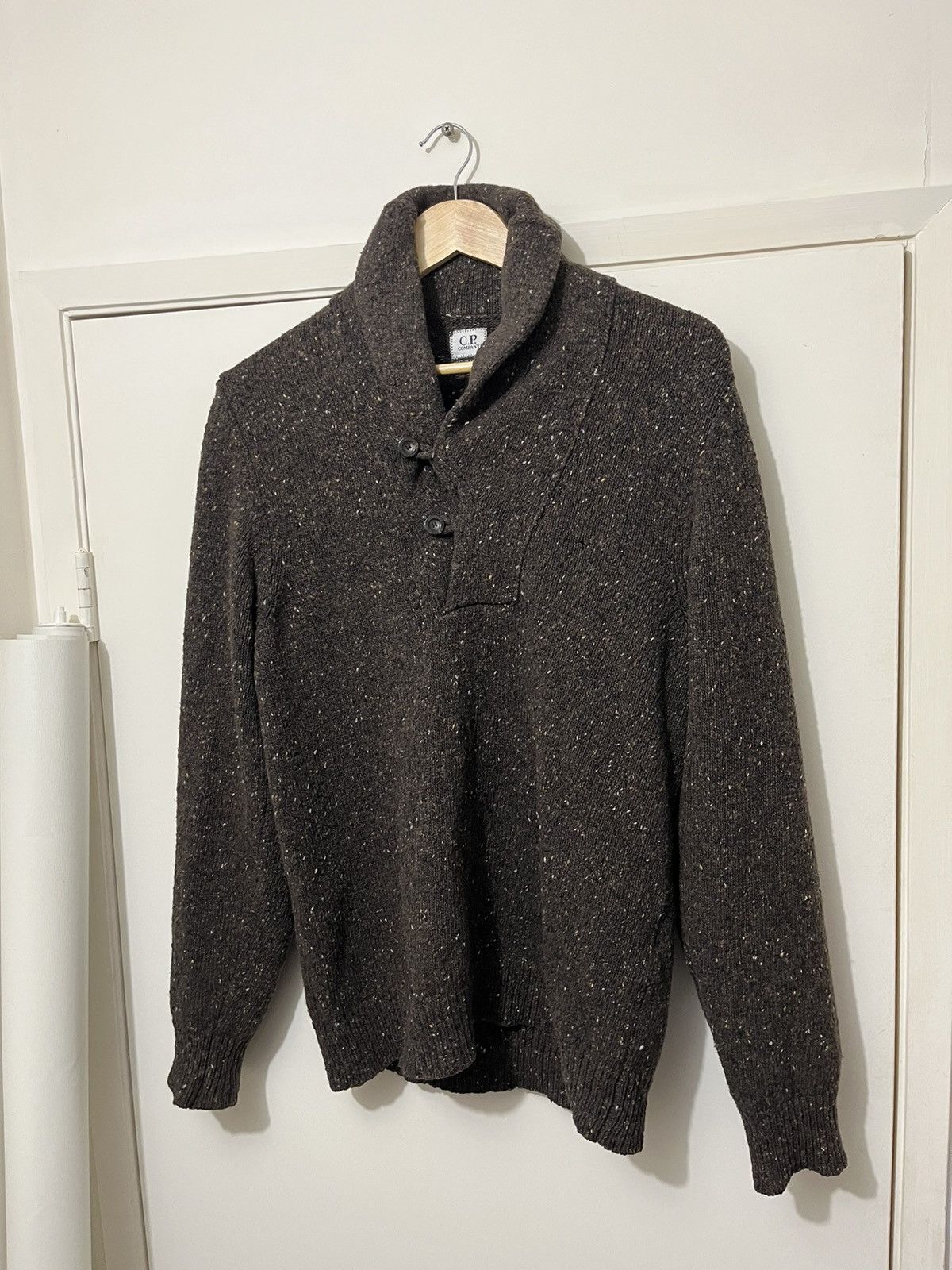 C.P. Company C.P Company Wool-Cashmere Blend Two-Button Shawl Sweater Size US M / EU 48-50 / 2 - 2 Thumbnail