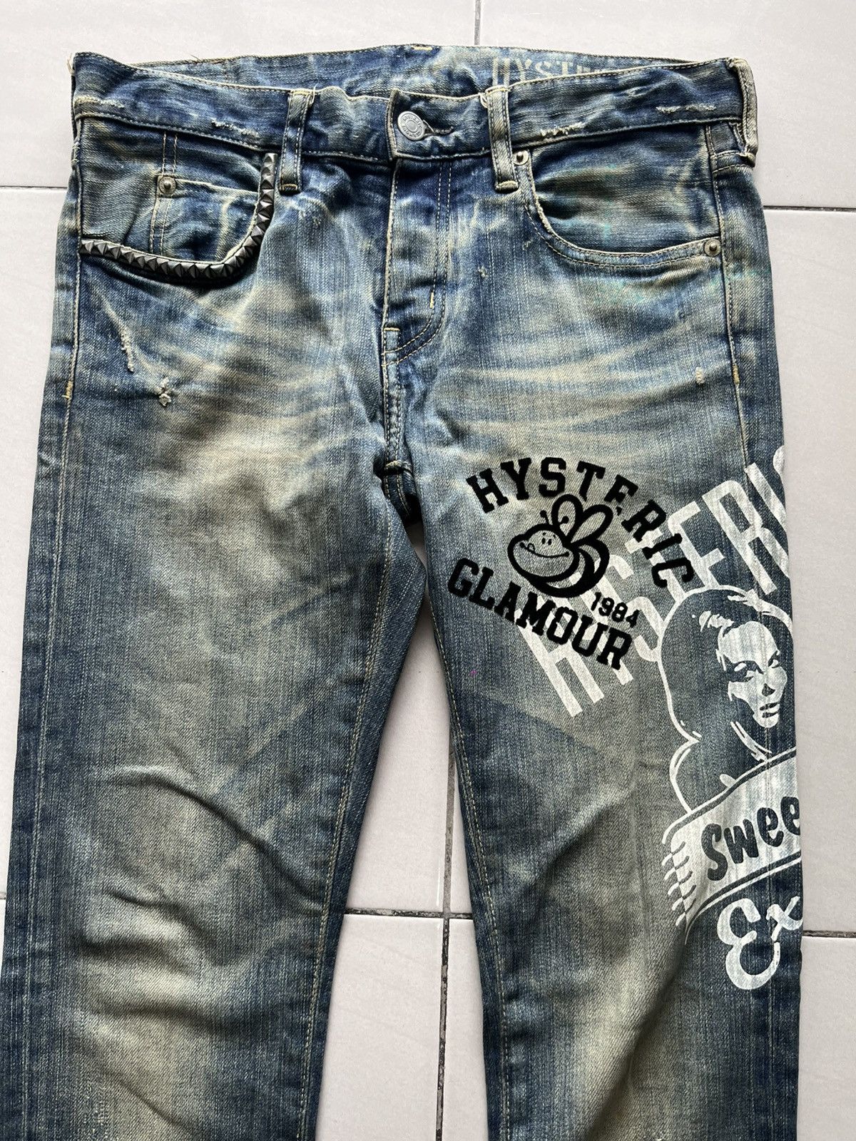 Hysteric Glamour Vintage Hysteric Glamour Printed Jeans Size 29" - 3 Thumbnail