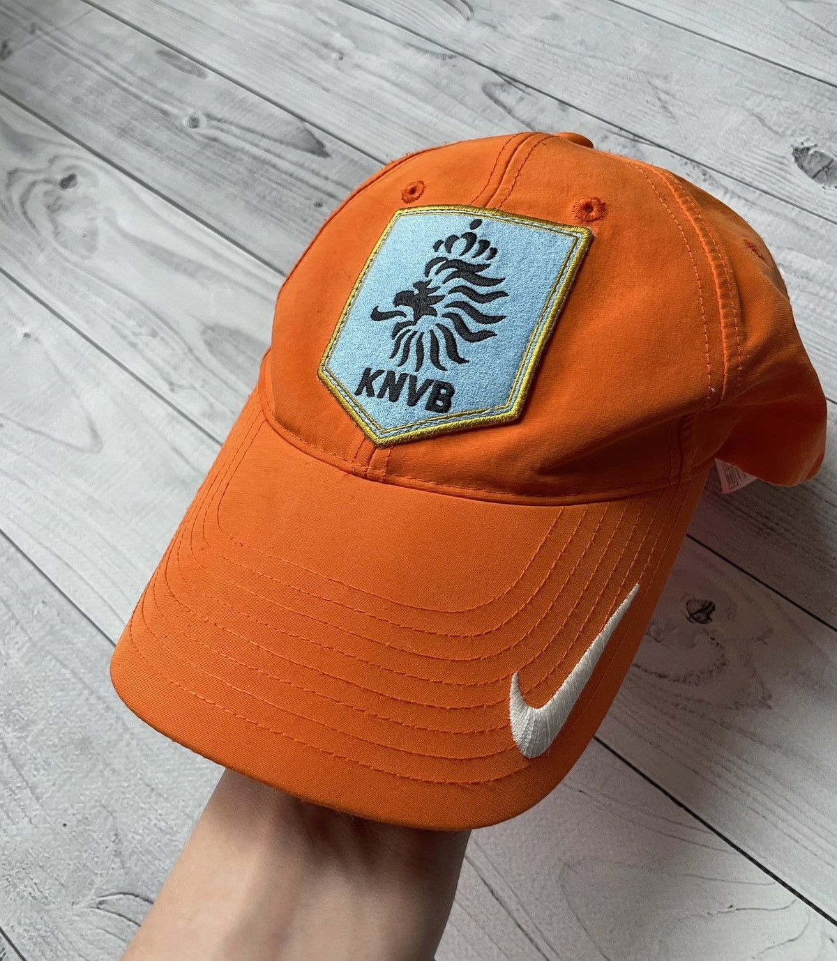 Vintage Vintage Nike Nederland Holland soccer cap logo orange Size ONE SIZE - 1 Thumbnail
