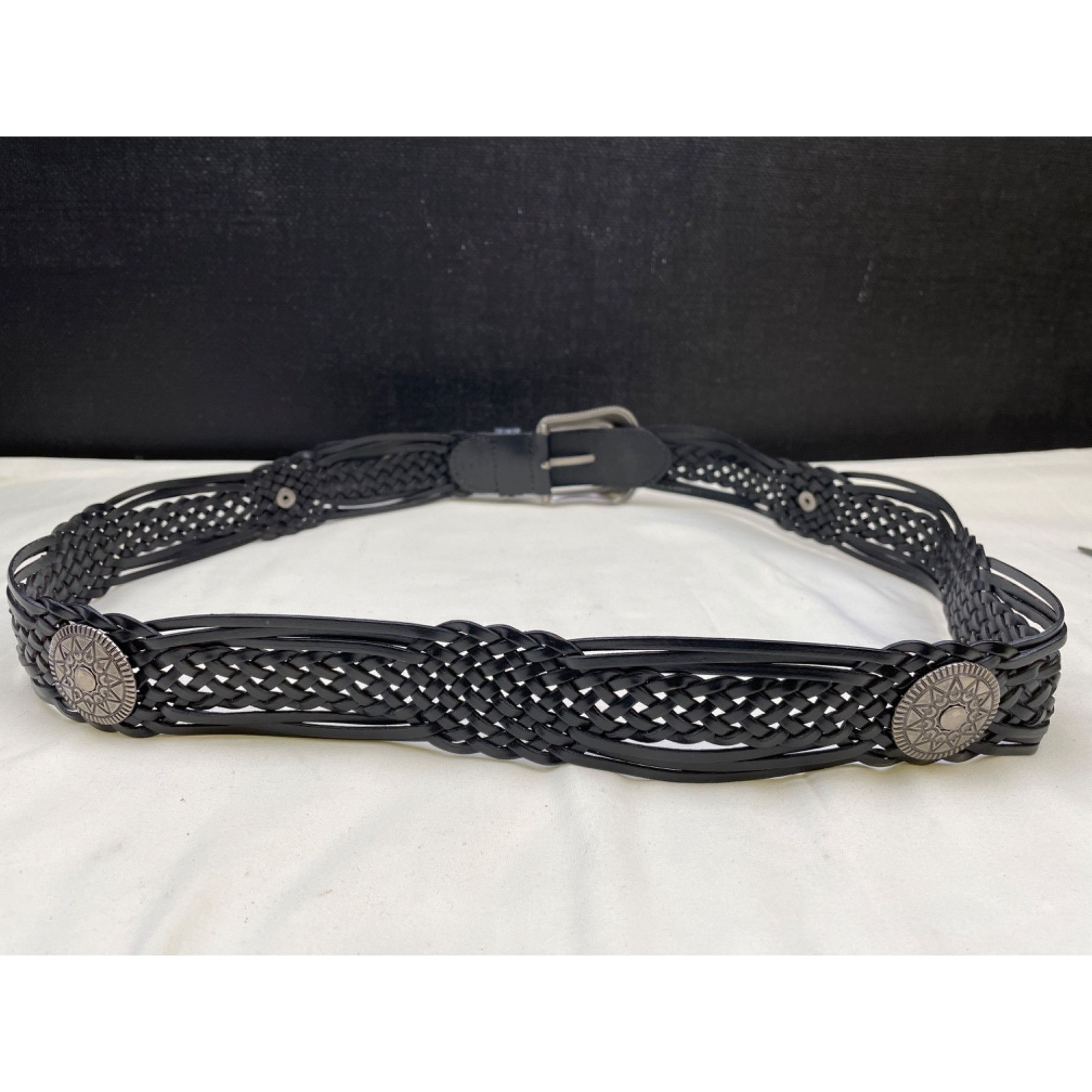 Other Western Women's Belt Black Genuine Leather Braided Size XXL Size ONE SIZE - 1 Thumbnail