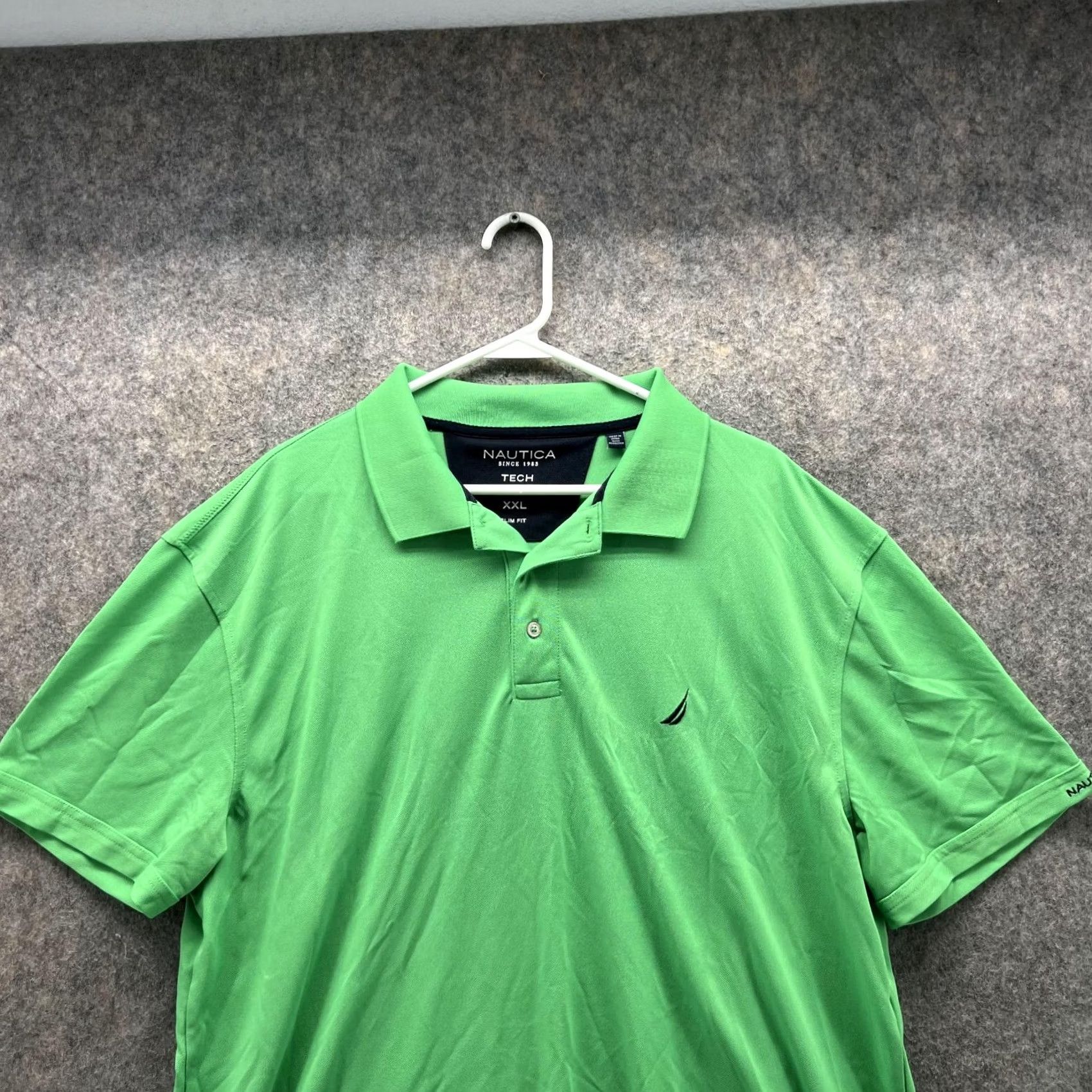 Nautica Nautica Polo Shirt Men XXL Green Slim Fit Logo Casual Preppy Pique Shirt Size US XXL / EU 58 / 5 - 2 Thumbnail