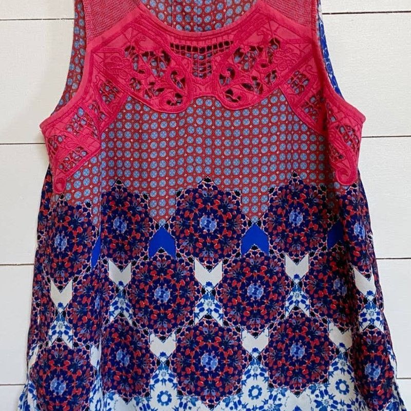 Vintage Angelyne Button Back Lace & Mesh Trim Sleeveless Blouse Size M / US 6-8 / IT 42-44 - 8 Thumbnail