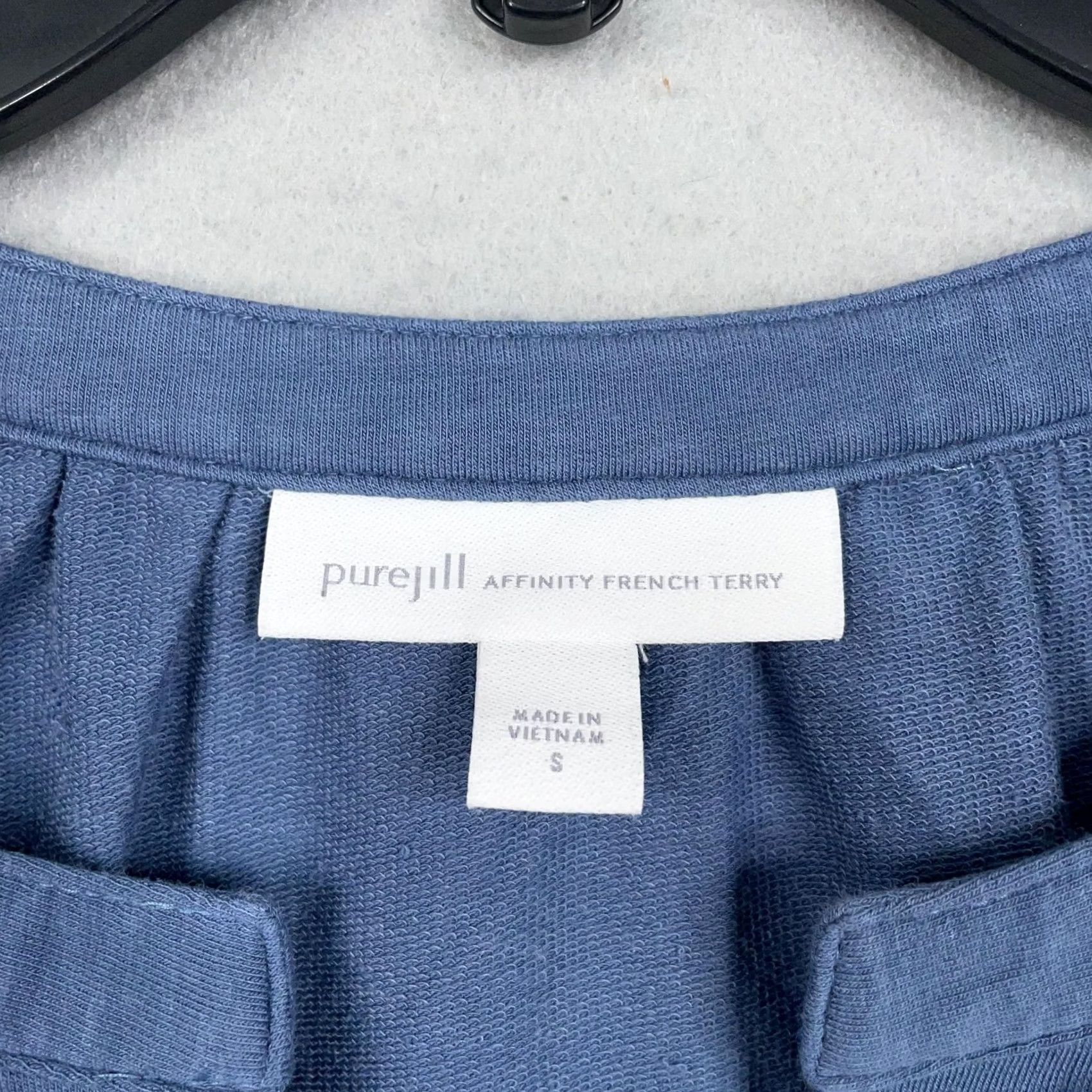 J. Jill Pure Jill French Terry Blue Womens Small Pullover Shirt - Casual - 3/4 Sleeve - Cotton Blend - Waist Size - 0.99 Size S / US 4 / IT 40 - 4 Thumbnail