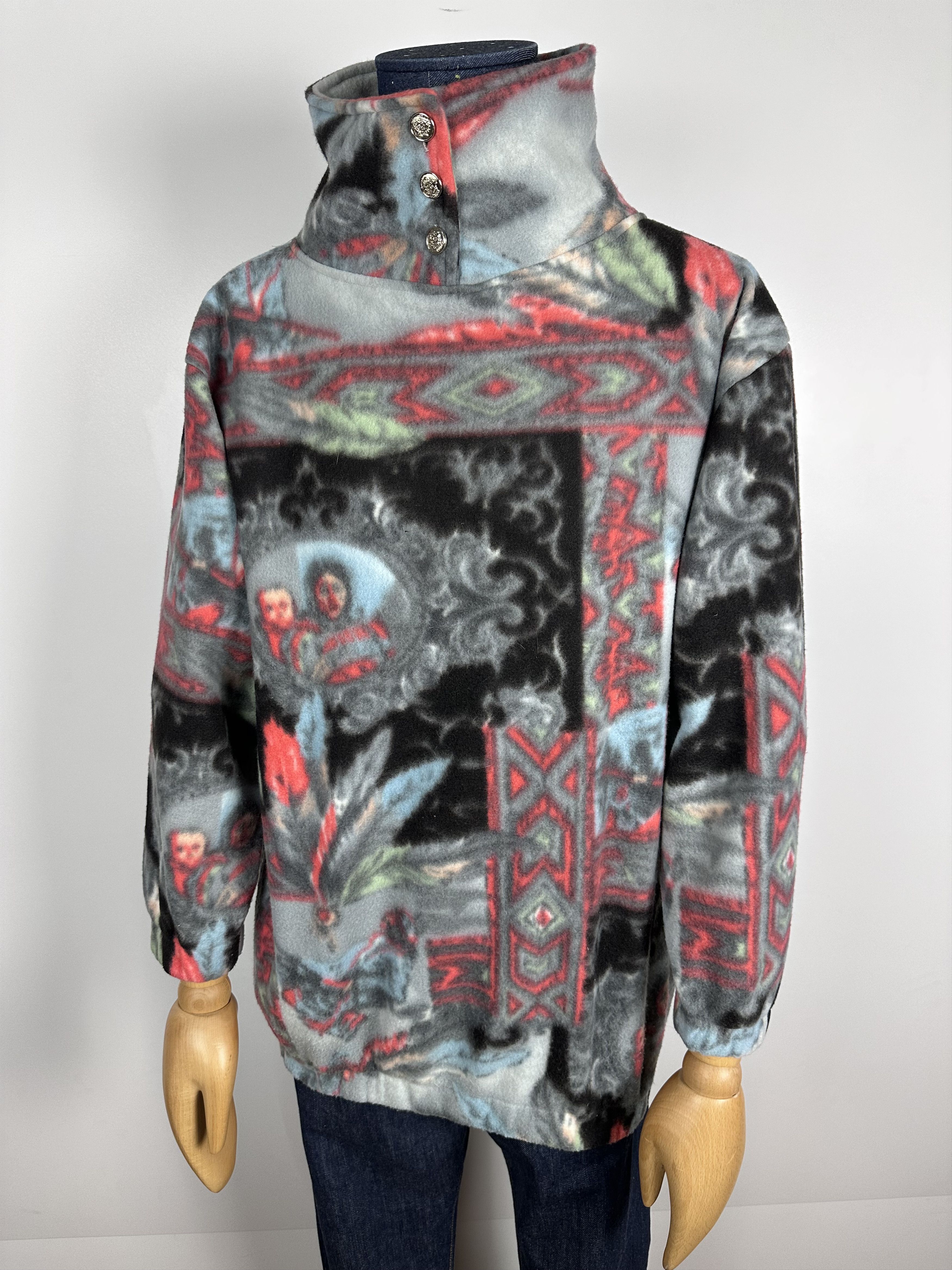 Vintage vintage FLEECE sweater 1/4 Zip Size M rare jumper Size US M / EU 48-50 / 2 - 1 Thumbnail