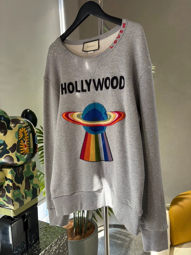 Gucci Gucci Gray Planet Embroidered Sweatshirt 2502-Nextarrow Size US S / EU 44-46 / 1 - 3 Thumbnail