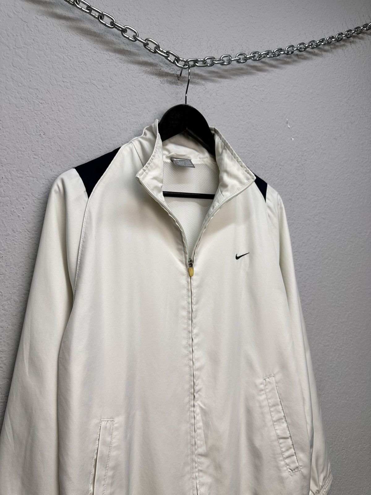 Nike Rare Nike white track jacket minimal Y2K Nylon streetwear Size US S / EU 44-46 / 1 - 4 Thumbnail