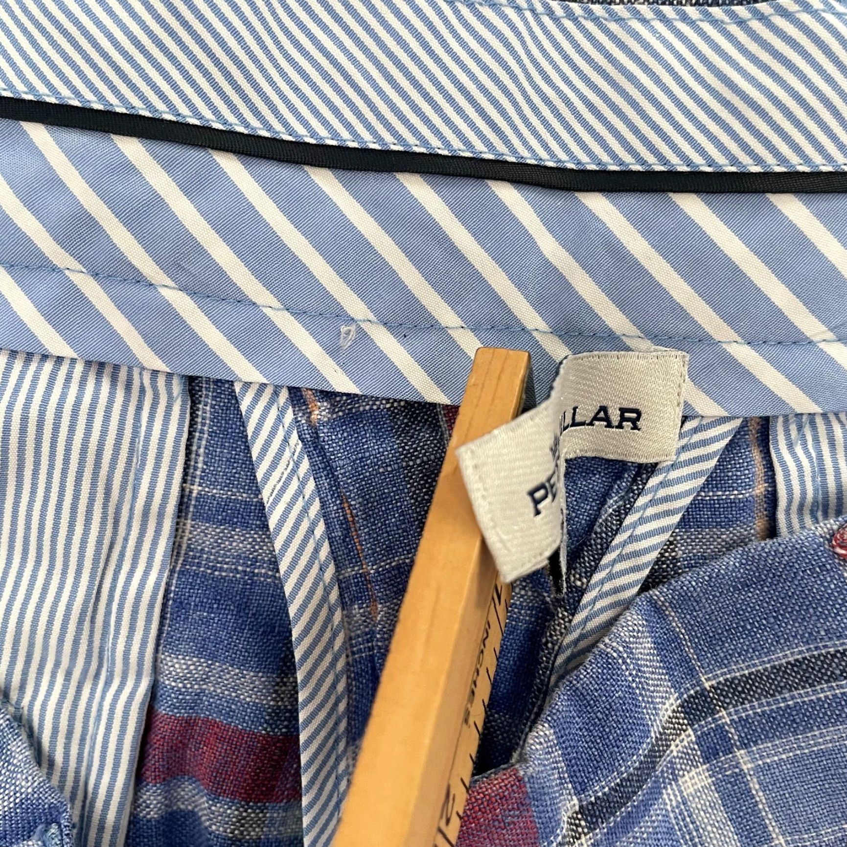 Peter Millar Peter Millar Shorts Mens 34 Blue Plaid Linen Crown Sport Golf Chino Size US 34 / EU 50 - 5 Thumbnail