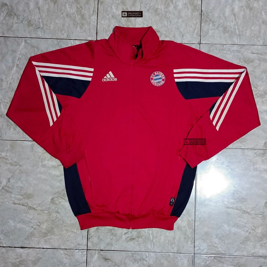 image of Adidas x Soccer Jersey 2003 Bayern Munchen Football Track Jacket in Red, Men's (Size Small)