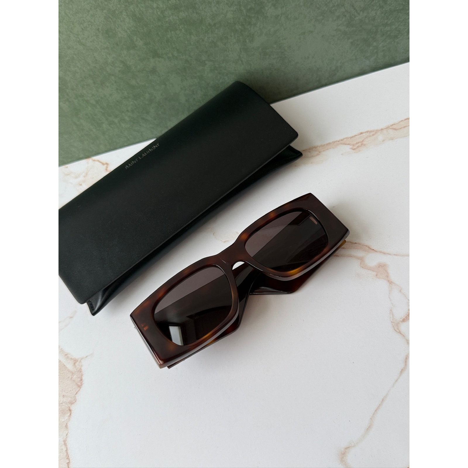 Saint Laurent Paris NEW Saint Laurent SL654 Sunglasses in Havana Brown $545 Size ONE SIZE - 2 Thumbnail