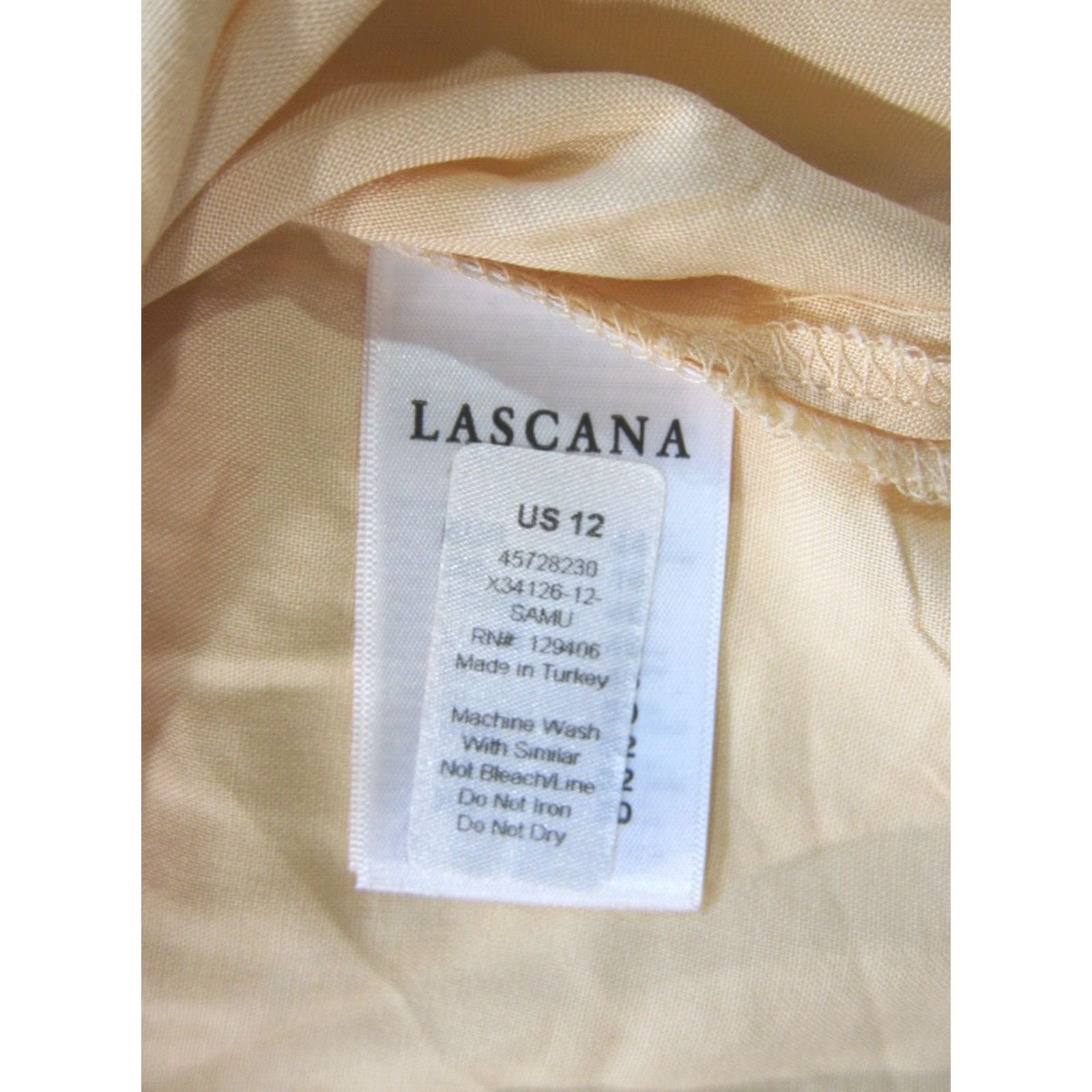 Vintage NWT Lascana 100% Rayon Peach Pink Orange Long Sleeve Peasant Blouse Women 12 Size XL / US 12-14 / IT 48-50 - 3 Thumbnail