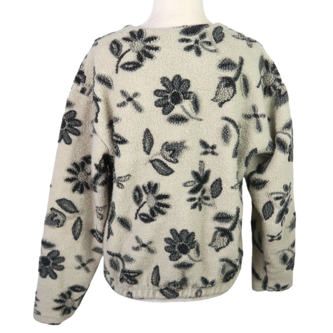 Sierra Designs VINTAGE Sierra Designs Floral Fleece Zip Jacket Women's L Cream Black 90s Bohemian Size L / US 10 / IT 46 - 4 Thumbnail