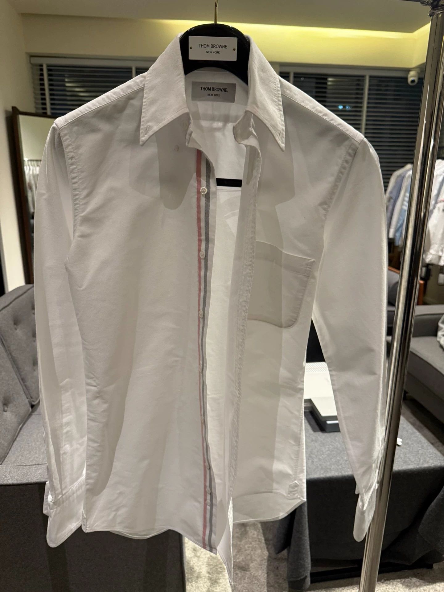 Thom Browne Thom Browne Tri-Color Placket Oxford Shirt size1 Size US S / EU 44-46 / 1 - 1 Thumbnail