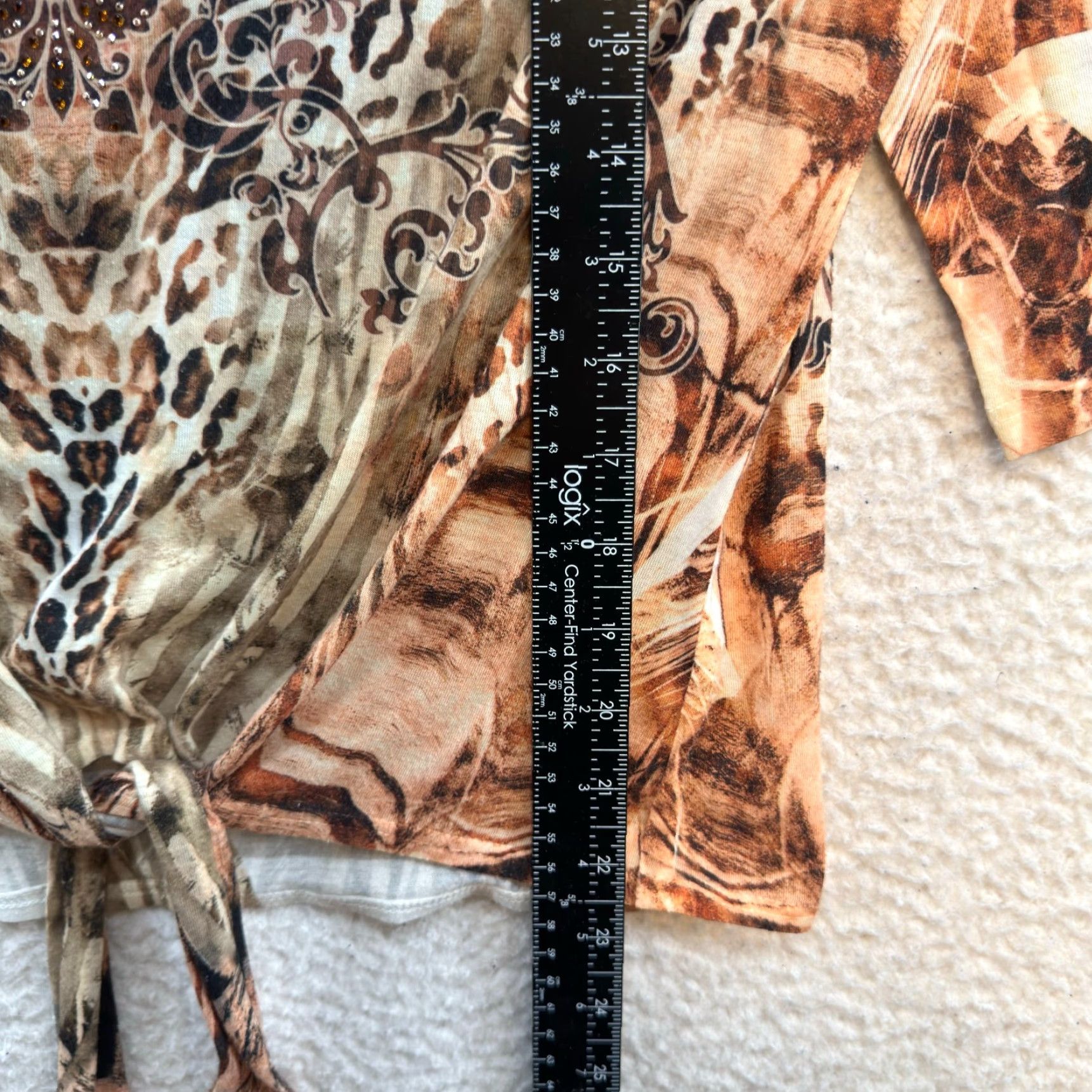 Vintage VINTAGE French Blue Y2K Top Shirt Petite PL Tan Cheetah Leopard Studded Grunge Boho McBling Beige Mens Girls Womens Size L / US 10 / IT 46 - 5 Thumbnail