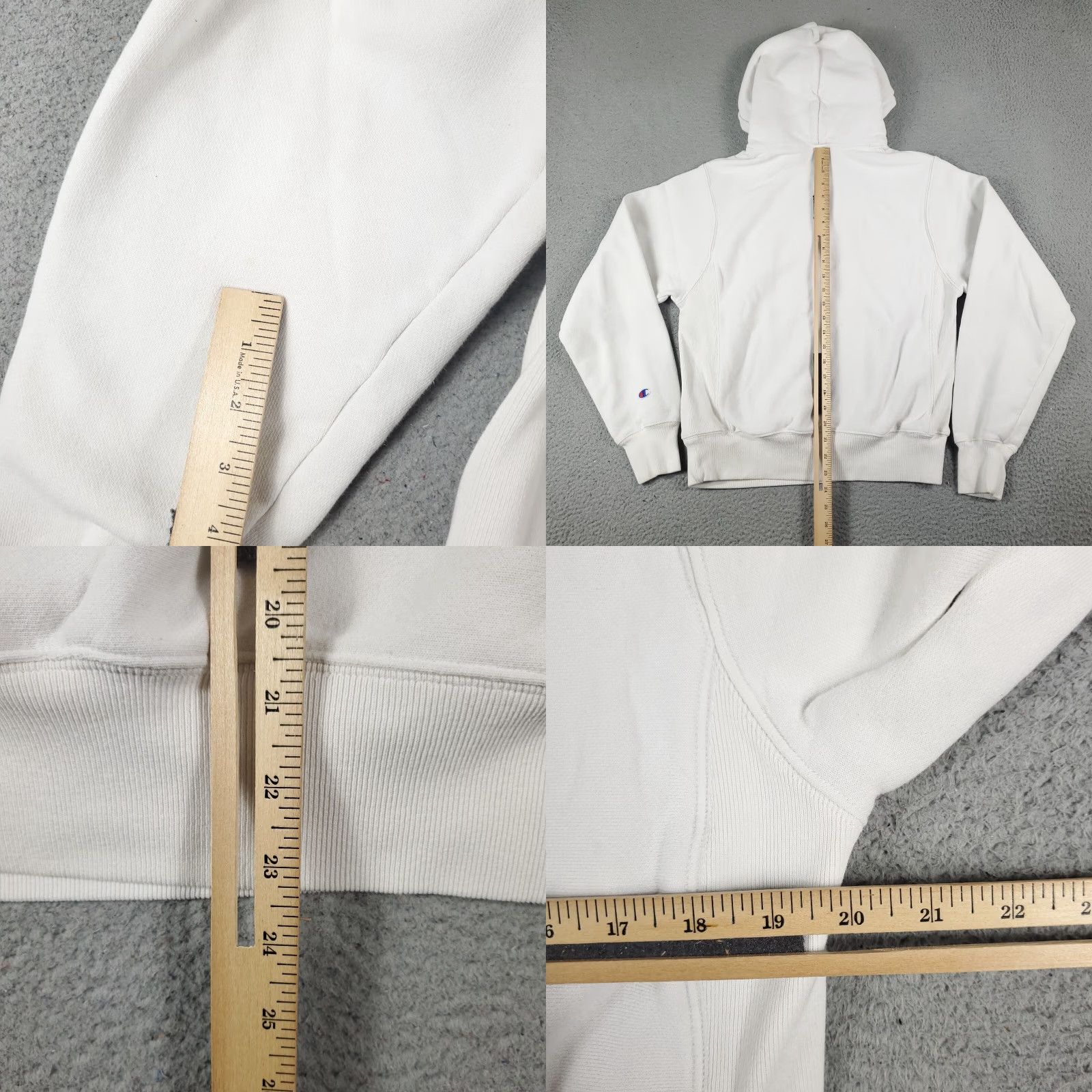 Champion VINTAGE Champion Men's Hoodie Pullover S White Solid Logo Casual Athletic Sweatshirt Size US S / EU 44-46 / 1 - 8 Thumbnail