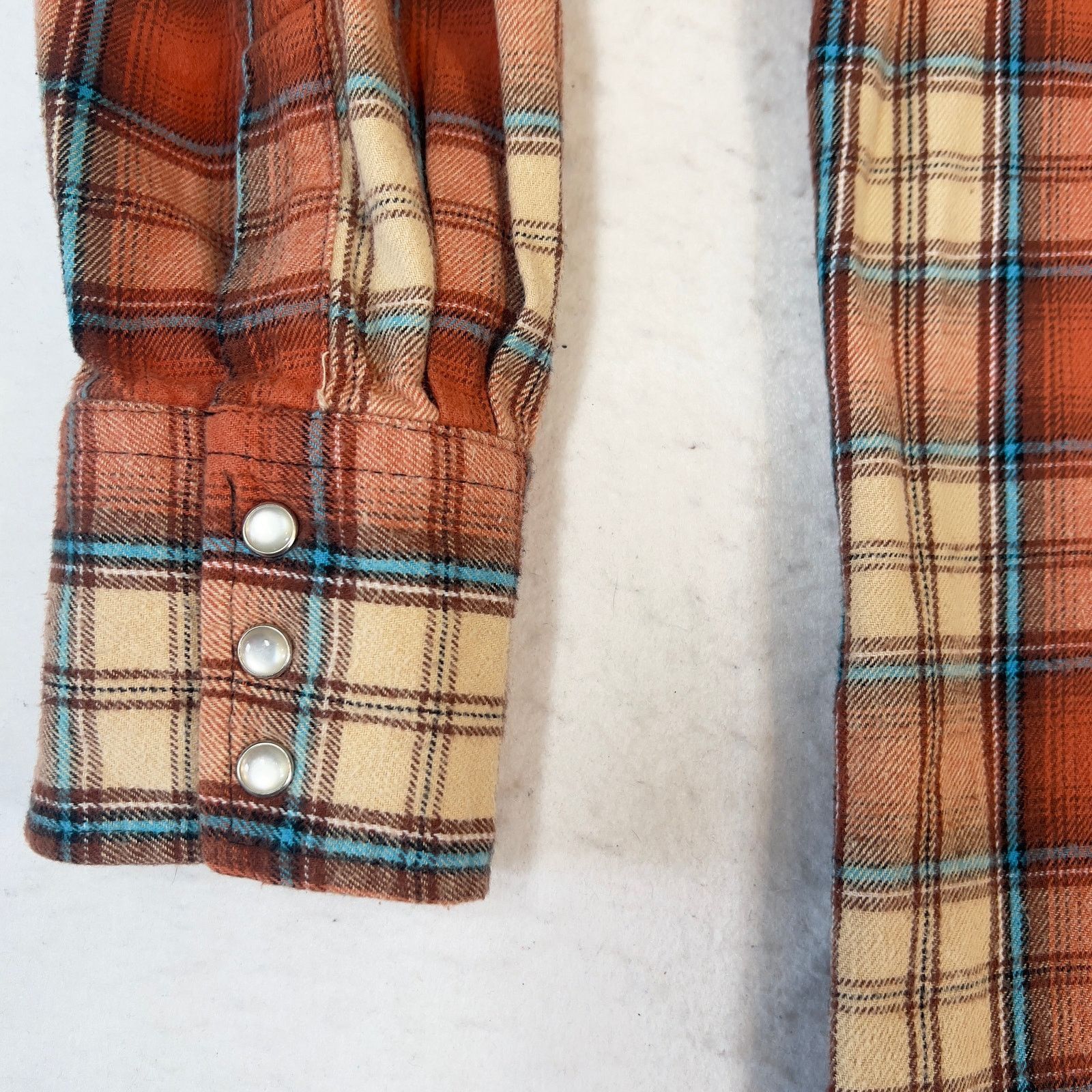 Wrangler Wrangler Wrancher Flannel Shirt Men XXL Pearl Snap Brick-Red Size US XXL / EU 58 / 5 - 3 Thumbnail